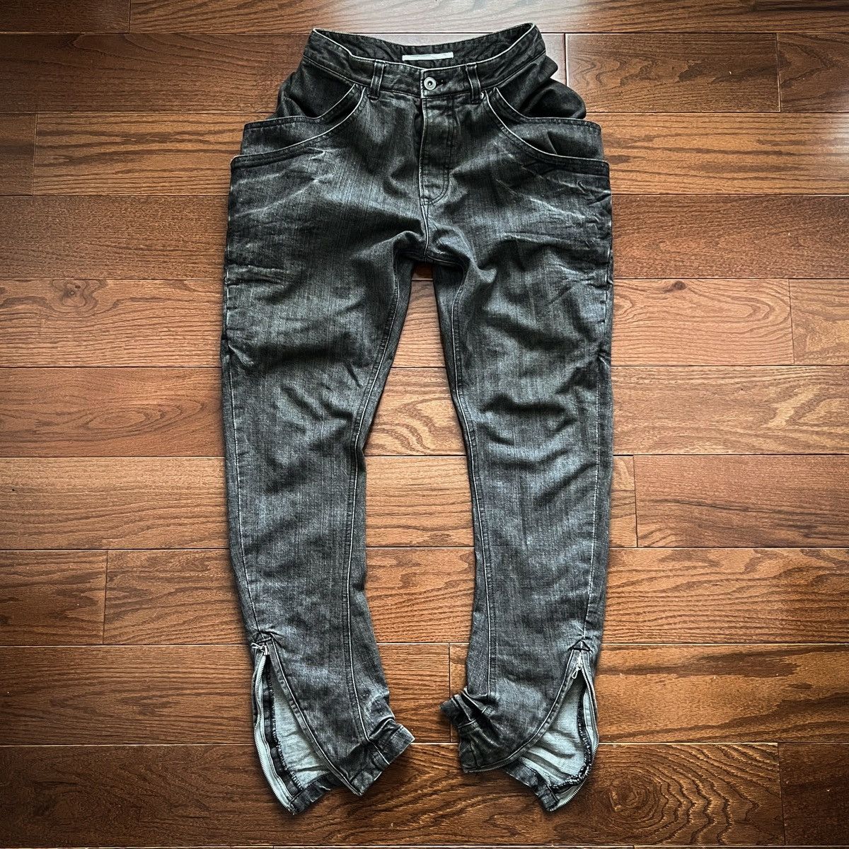 image of Sistere Ss07 “Structured Gradation” J Cut Twisted Denim in Grey, Men's (Size 29)