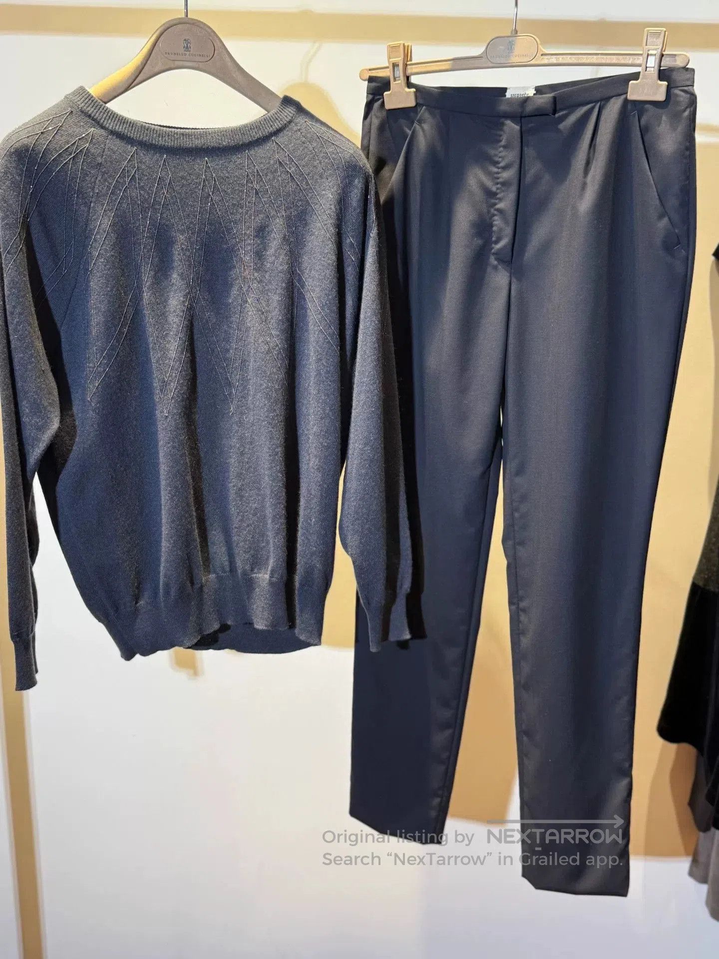 Hermes Brunello Cucinelli Cashmere Sweater & Hermès Pants. Size US M / EU 48-50 / 2 - 1 Thumbnail