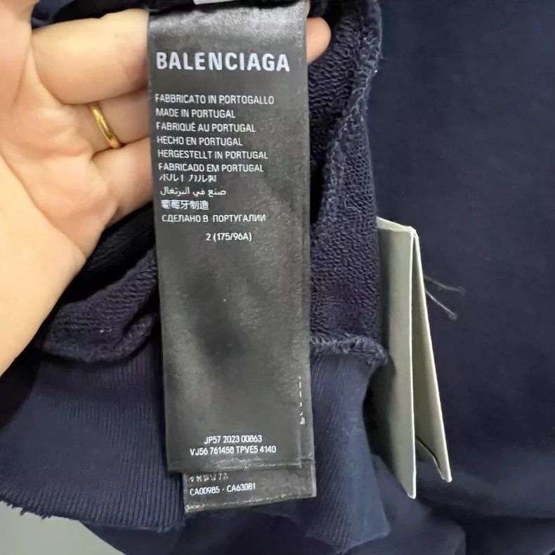 Balenciaga Balenciaga Dark blue letter printed hoodie Size US M / EU 48-50 / 2 - 3 Thumbnail