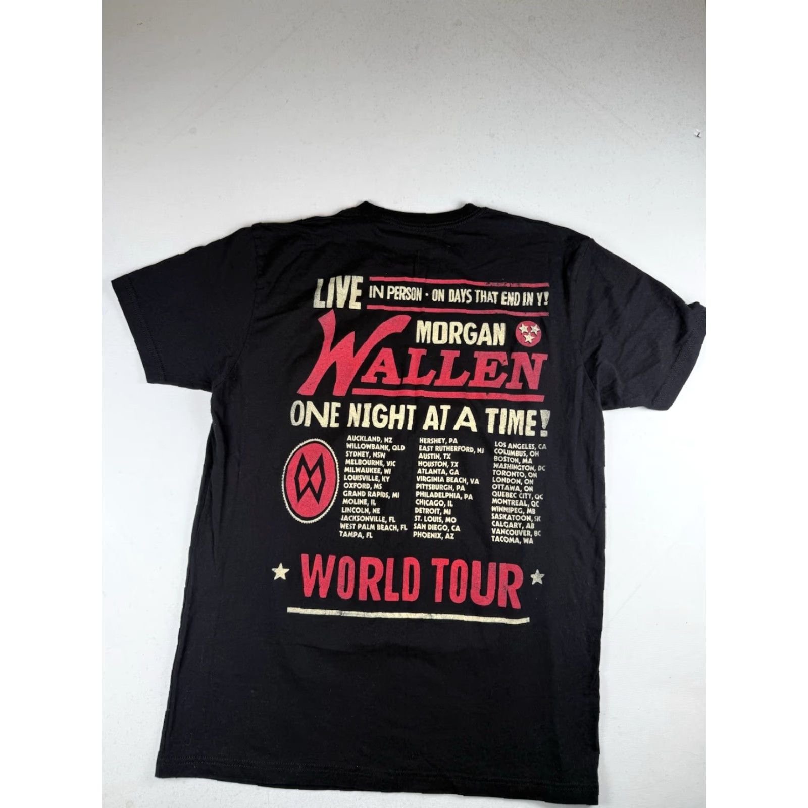 Vintage Morgan Wallen One Night At A Time World Tour Concert Merch T-Shirt Black Size L Size US L / EU 52-54 / 3 - 3 Thumbnail