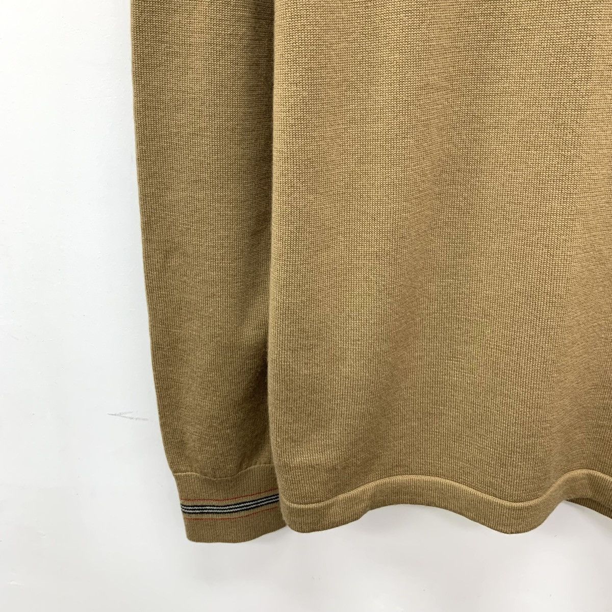 Burberry Burberry Dark Brown Wool Long Sleeve Knit Polo Shirt K26WX Size US S / EU 44-46 / 1 - 4 Thumbnail