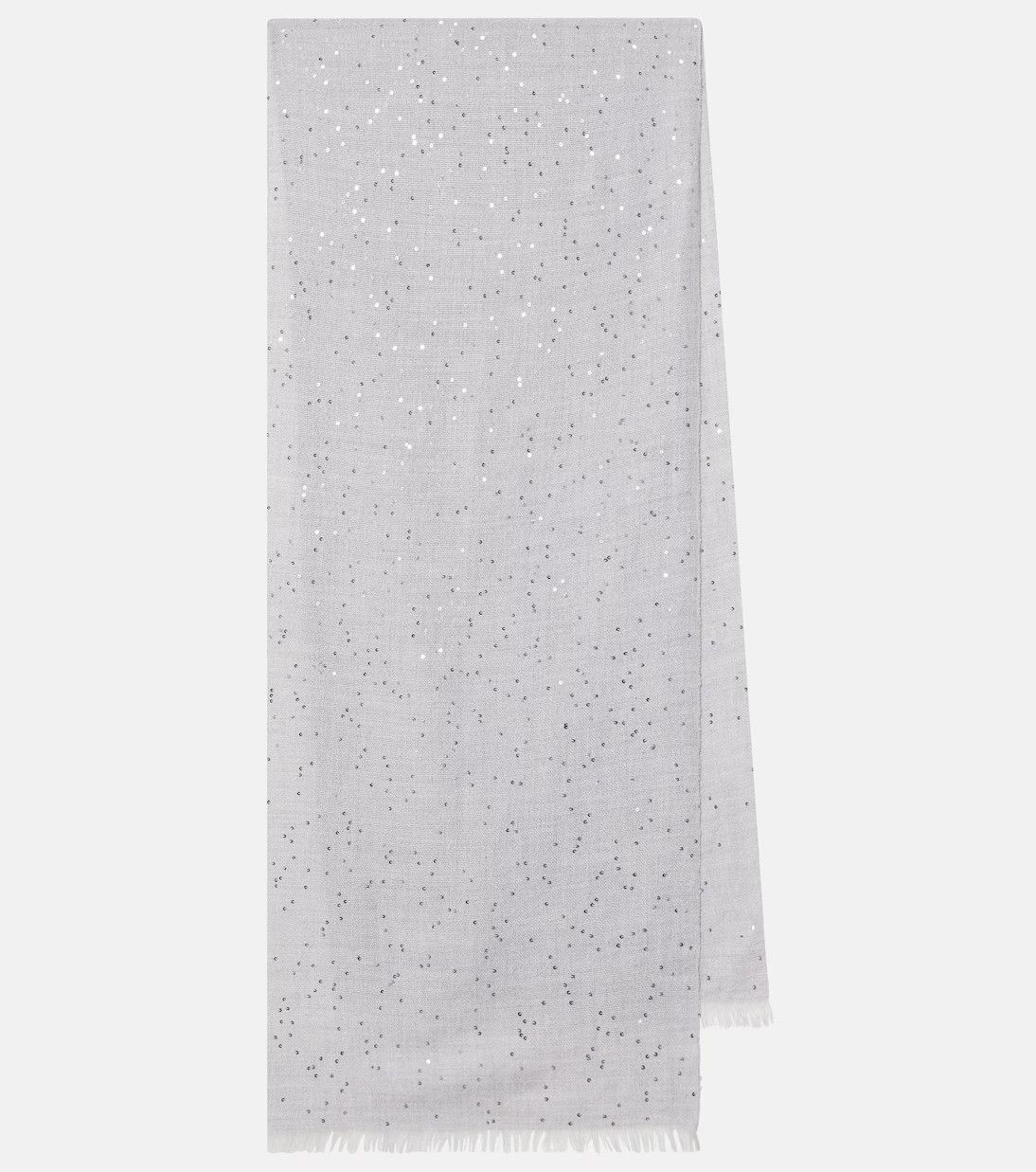 Brunello Cucinelli o1y0725 Size : OS / Scarf in Light Gray Size ONE SIZE - 1 Thumbnail