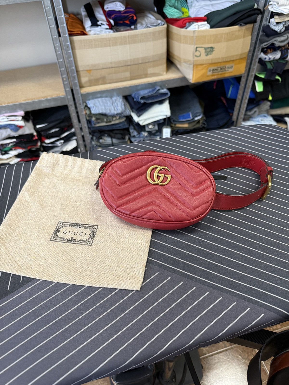 Gucci 🇮🇹 Gucci 476434 GG Marmont Bag Waist Pouch Belt Bag Waist Size ONE SIZE - 1 Thumbnail