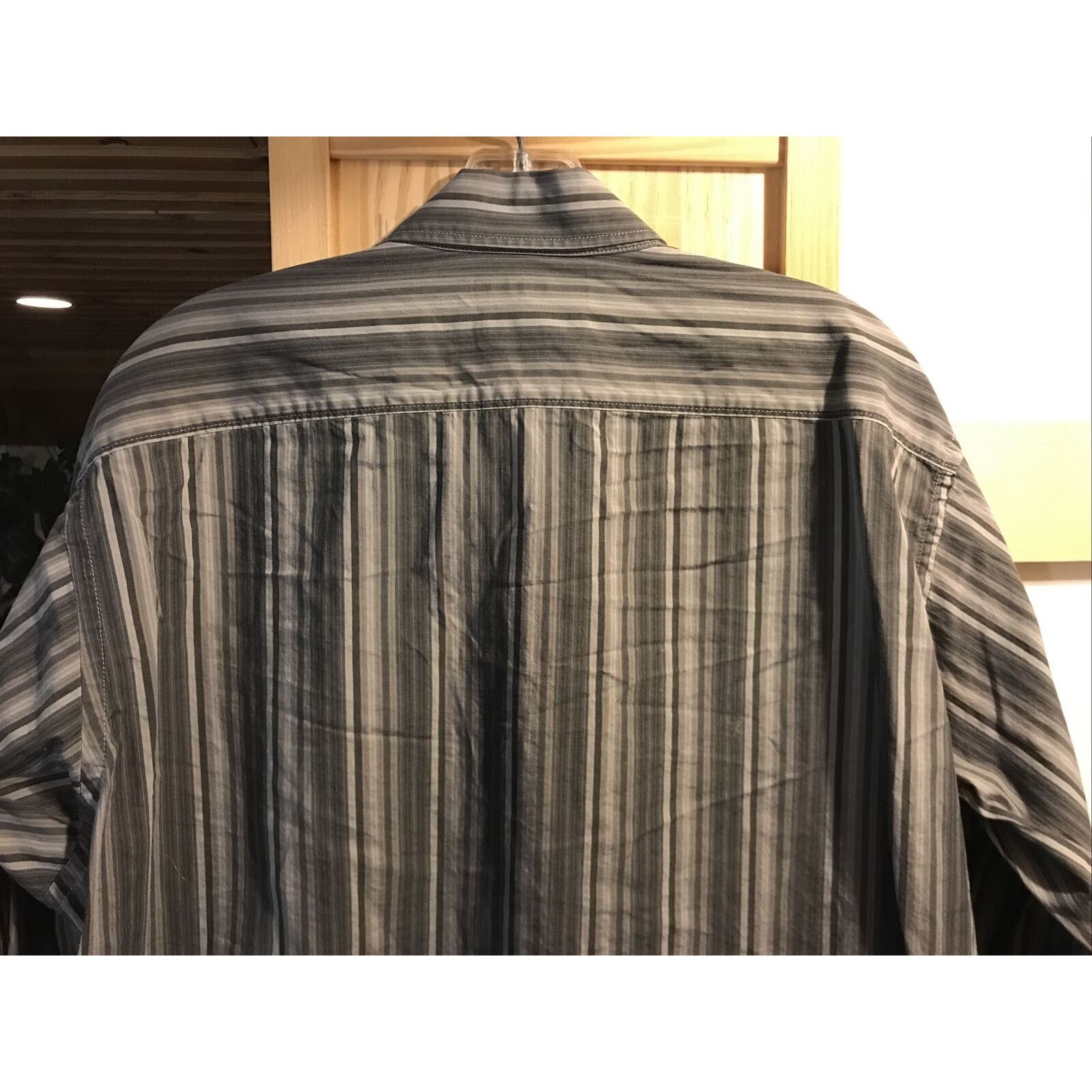 Murano Murano Modern Comfort XLA Men's XL LS Gray Striped Shirt Size US XL / EU 56 / 4 - 7 Thumbnail