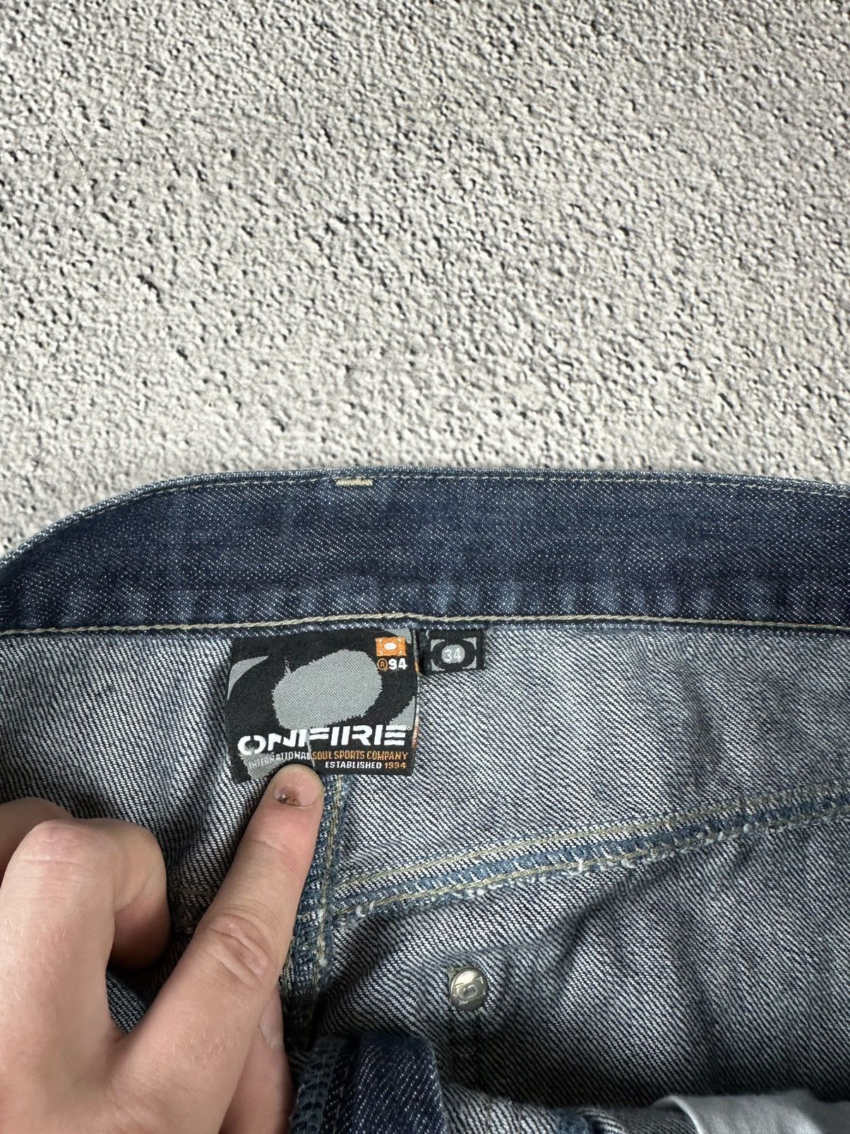 Japanese Brand Crazy Y2K Baggy Japan Jean Trashed Rap Old Money Style Size US 34 / EU 50 - 12 Thumbnail