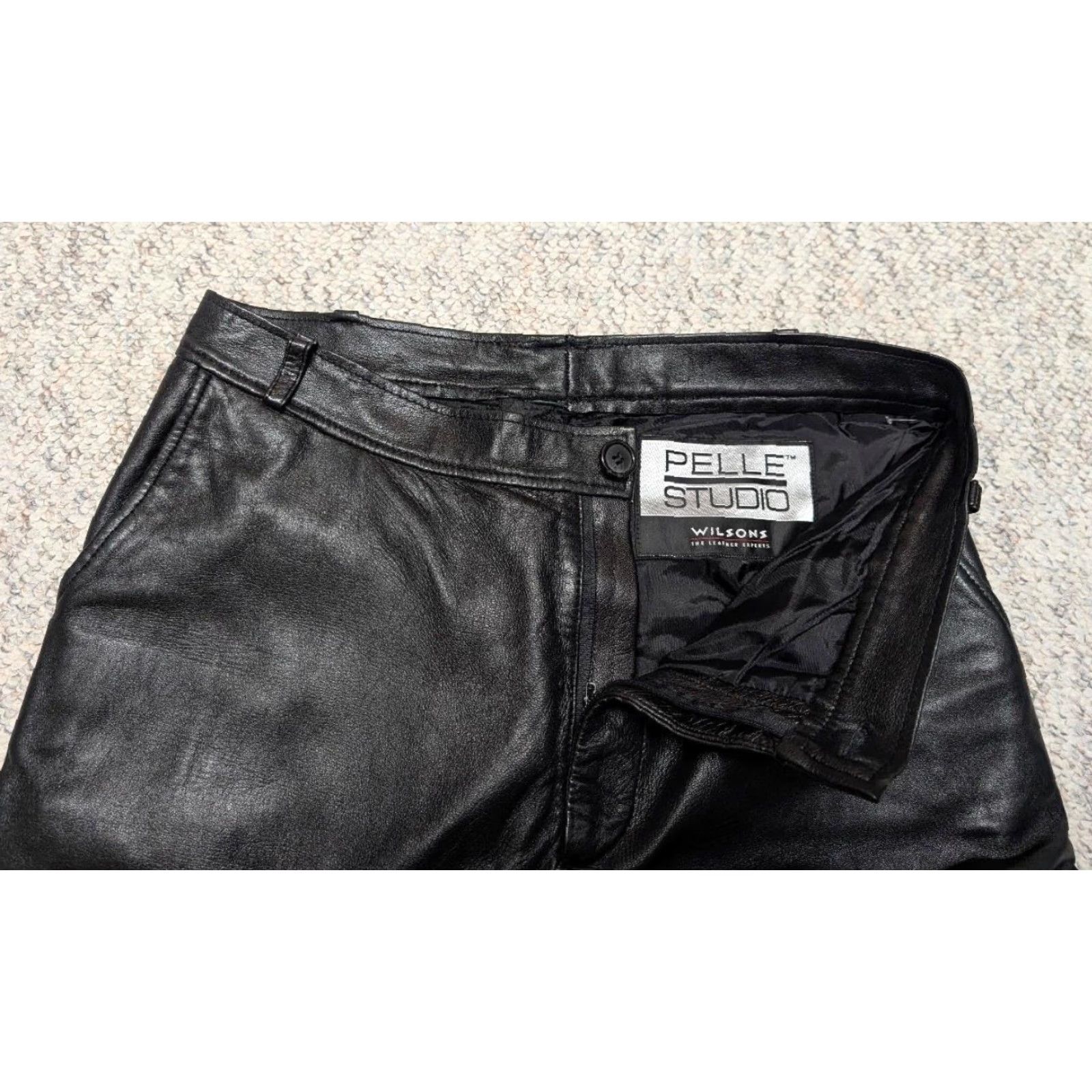 Vintage VINTAGE WILSONS Leather 32x30 Jeans Pants Black Motorcycle Pattern Loose Relaxed Straight Men’s 1990s SKATE Size US 32 / EU 48 - 5 Thumbnail