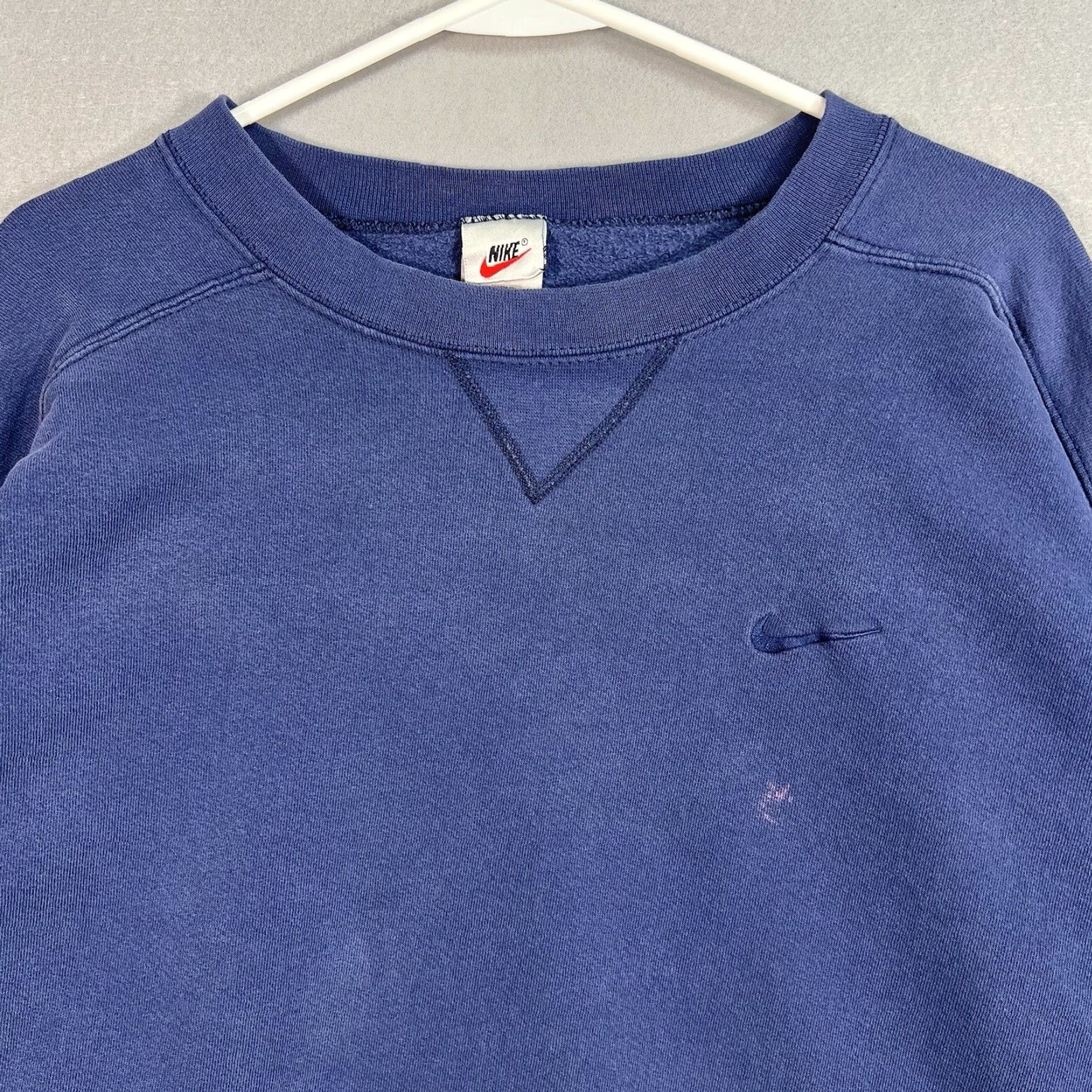 Nike VINTAGE Nike Embroidered Swoosh Sweatshirt Shirt Adult XL Blue 90s Mens Crewneck Pullover Comfort Sweatshirt Size US XL / EU 56 / 4 - 4 Thumbnail