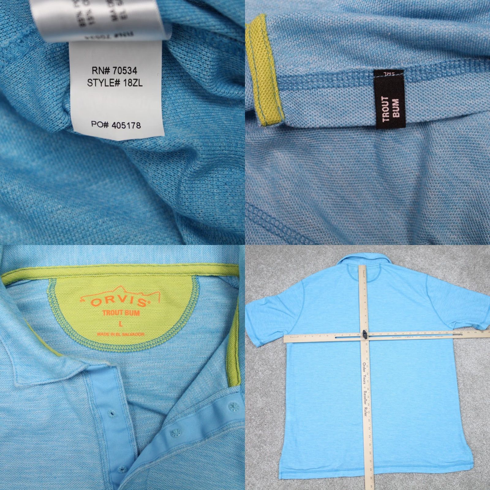 Orvis Orvis Polo Shirt Mens Large Blue Cotton Polyester Blend S/S Pullover Shirt Size US L / EU 52-54 / 3 - 8 Thumbnail