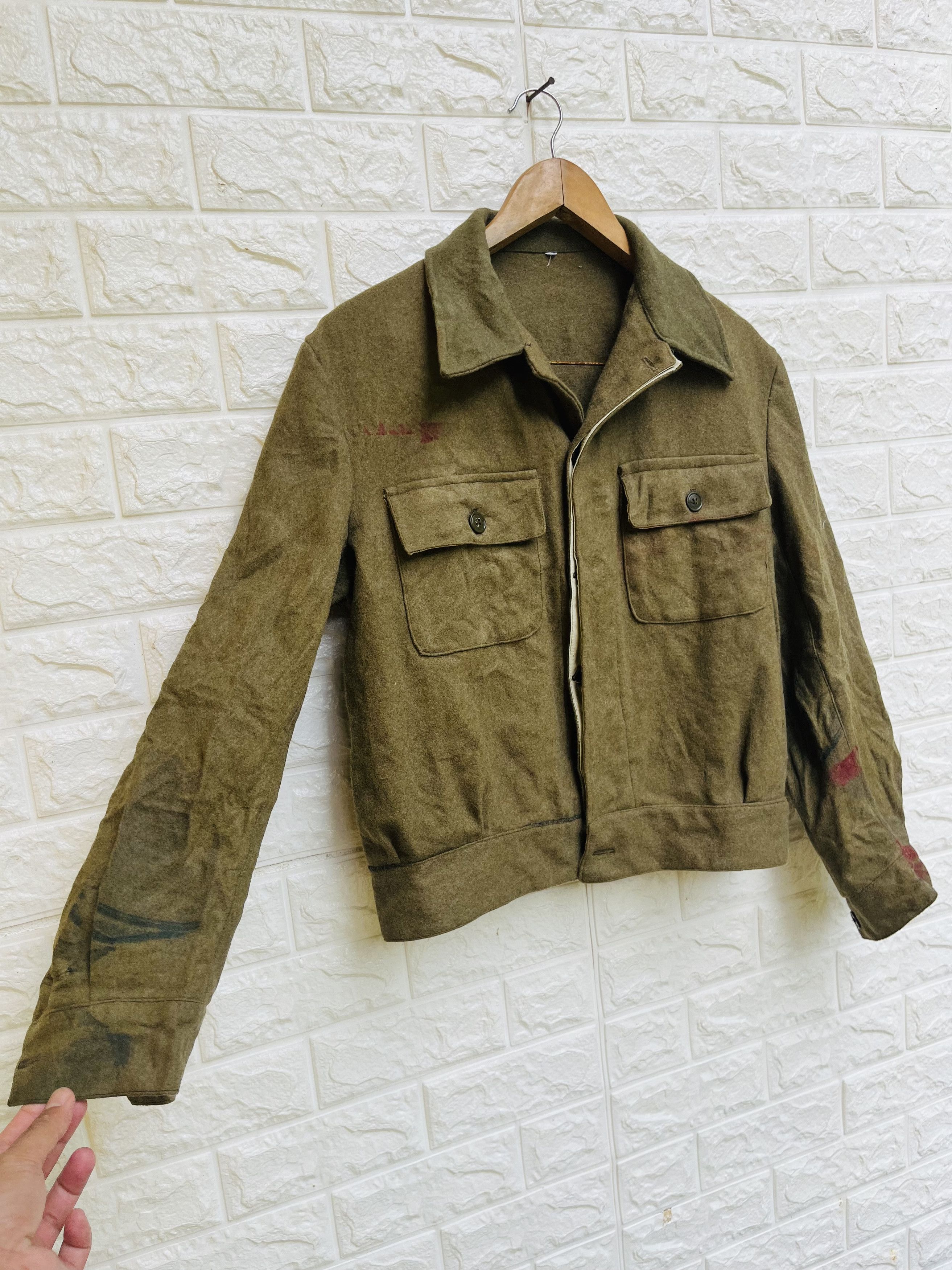 Vintage Vintage 40s Military Army Wool Jacket Designer Fashion Style Size US M / EU 48-50 / 2 - 4 Thumbnail