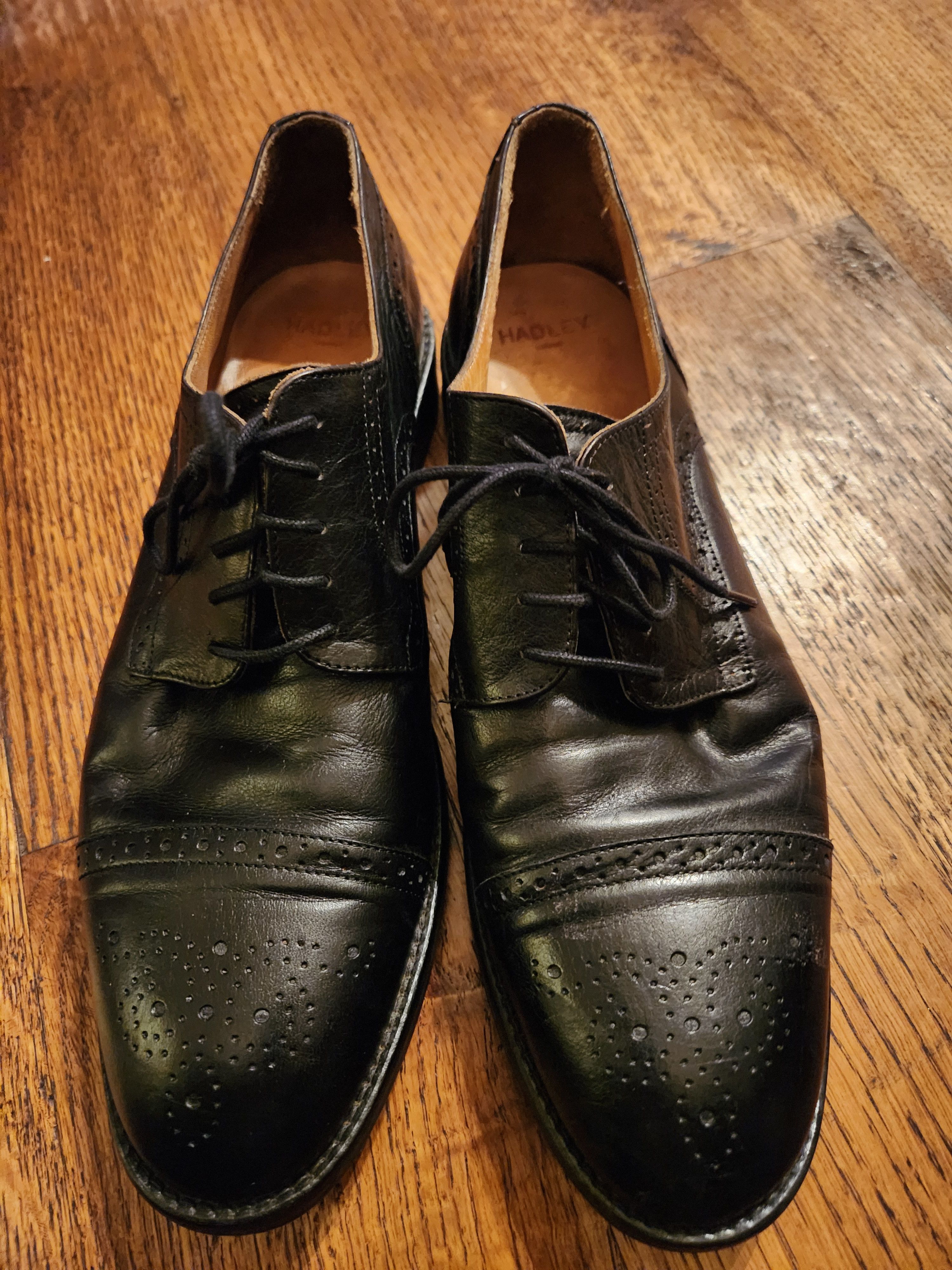 Vintage Vintage Hadley Men's Black Oxfords Lace Up Shoes Size US 10.5 / EU 43-44 - 1 Thumbnail