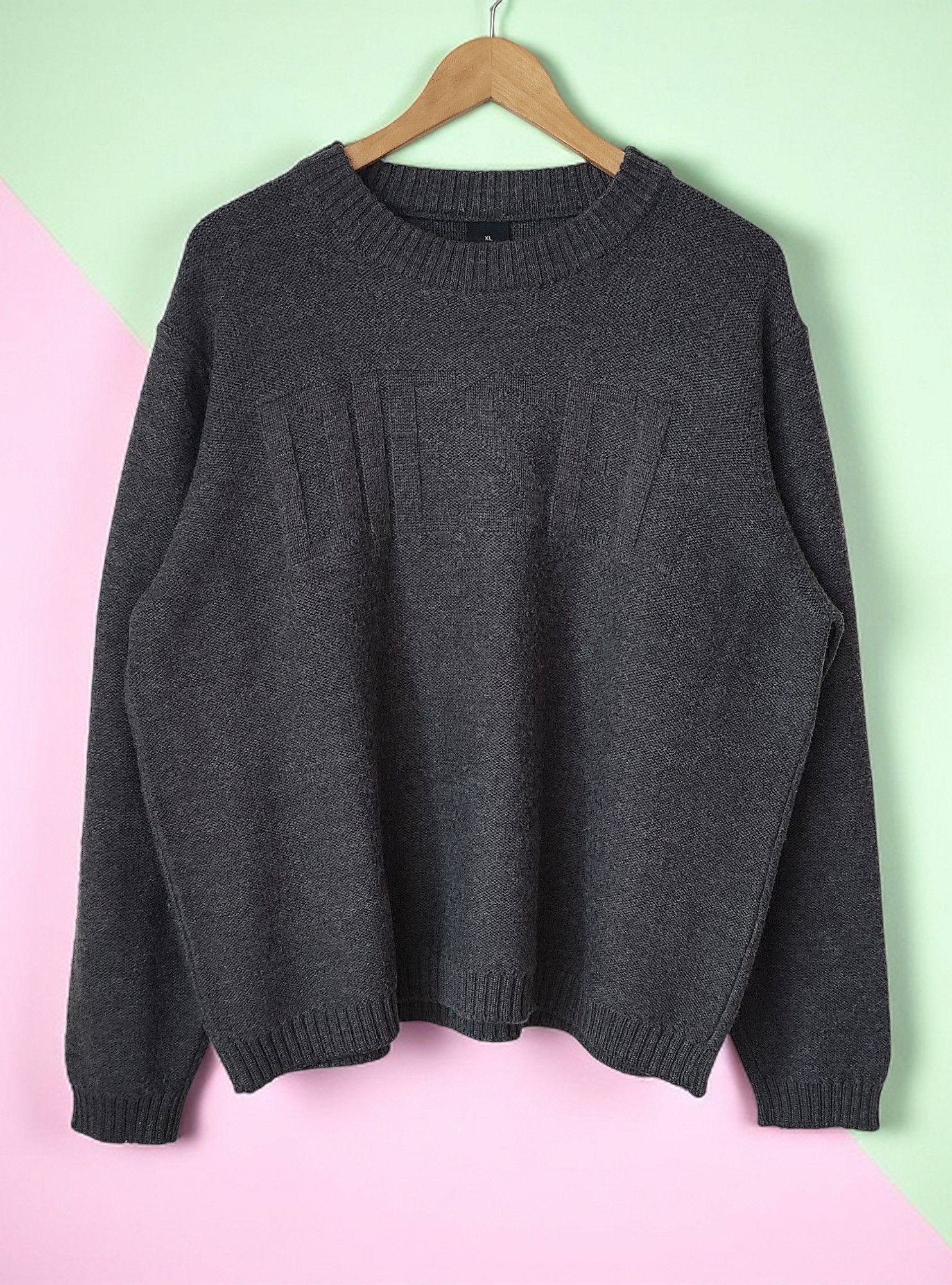 Diesel Diesel Big Spell Out Logo Vintage 90s Wool Sweater Italy Size US L / EU 52-54 / 3 - 1 Thumbnail