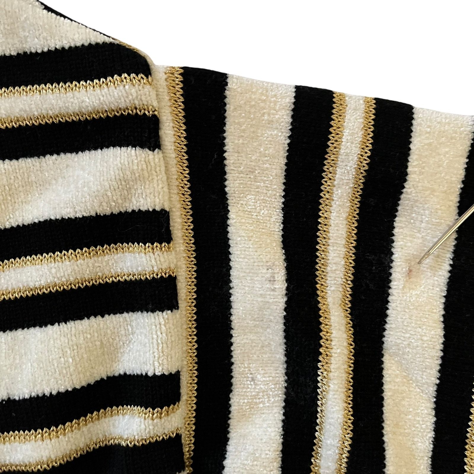 St. John × Vintage Vtg St John Sport Striped Chenille Turtleneck Tunic Sweater Size S / US 4 / IT 40 - 5 Thumbnail