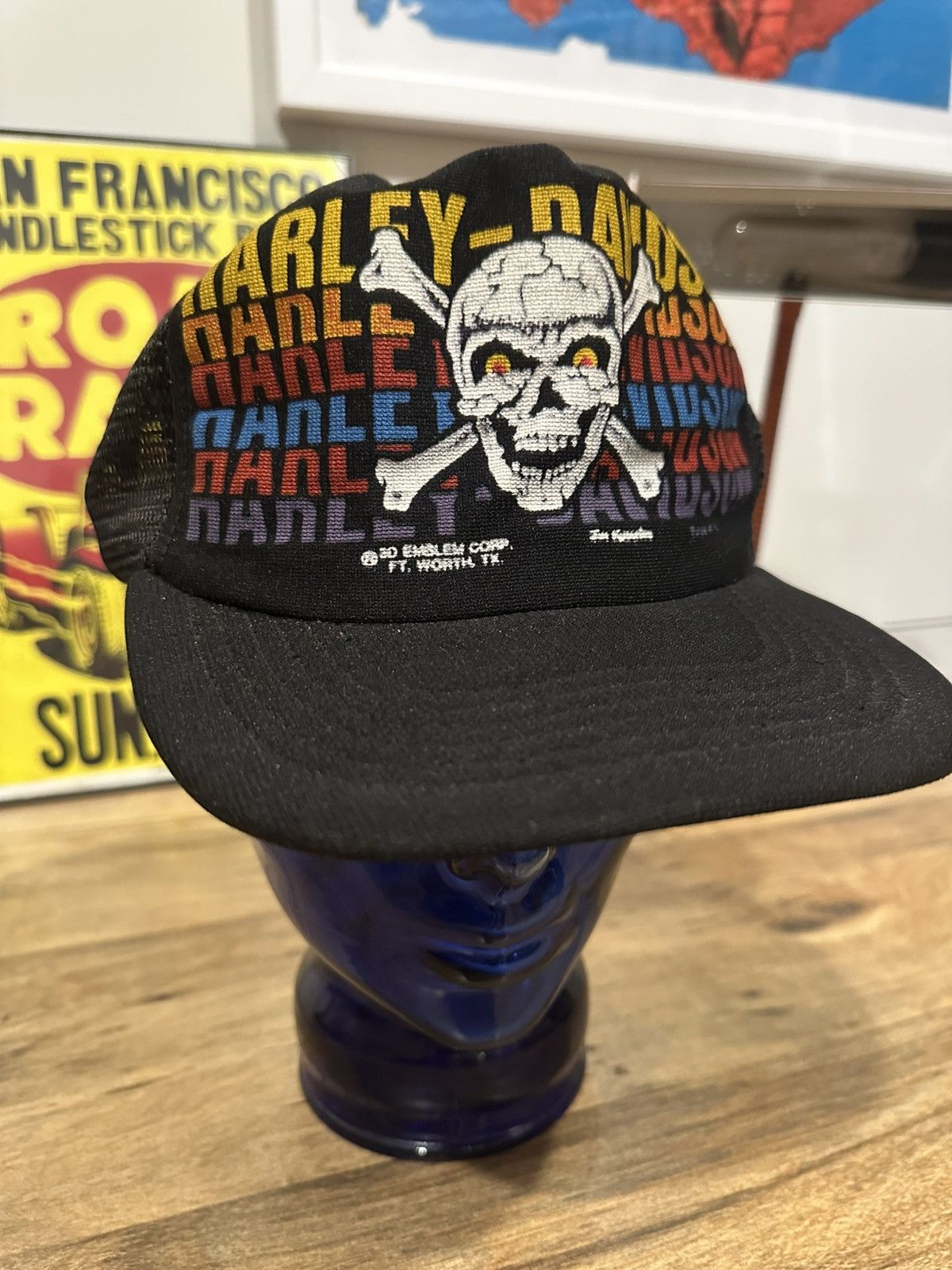 Harley Davidson Vintage Harley Davidson 3d Emblem Mesh Trucker Snapback Size ONE SIZE - 2 Thumbnail
