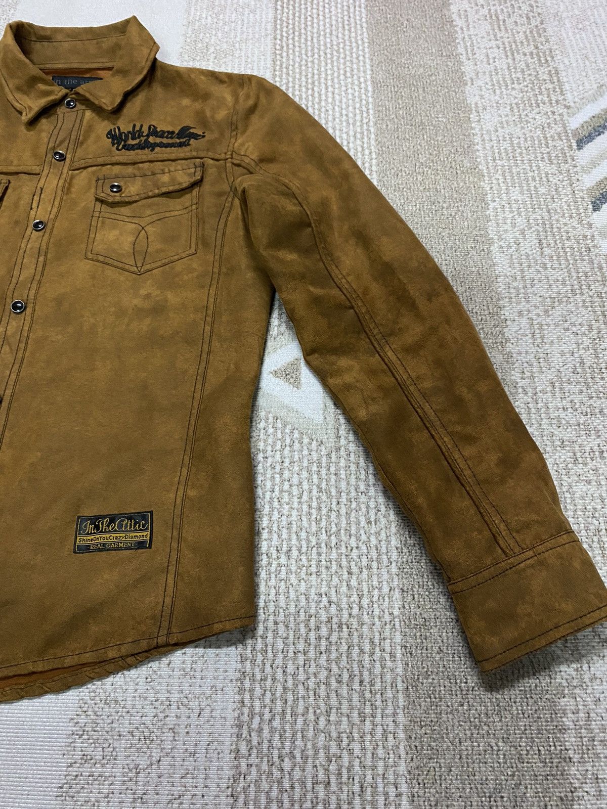 If Six Was Nine × In The Attic × Japanese Brand In The Attic Suede Cotton Pearl Snap Button Shirt Size US M / EU 48-50 / 2 - 3 Thumbnail