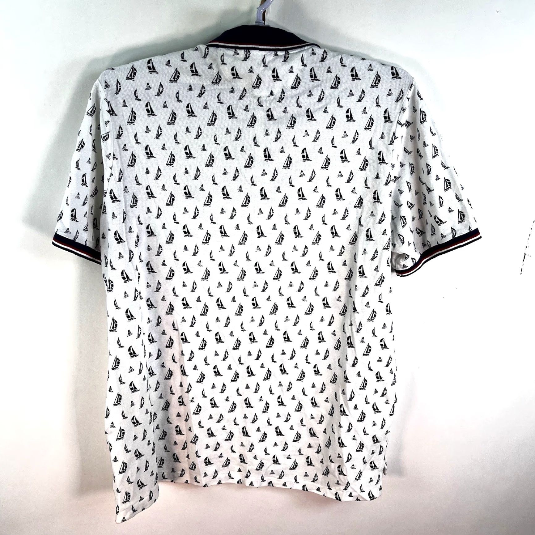 Ralph Lauren Ralph Lauren Polo Shirt Men's L White/Blue Sailing Graphic Print Classic Fit Nautical Preppy Size US L / EU 52-54 / 3 - 5 Thumbnail