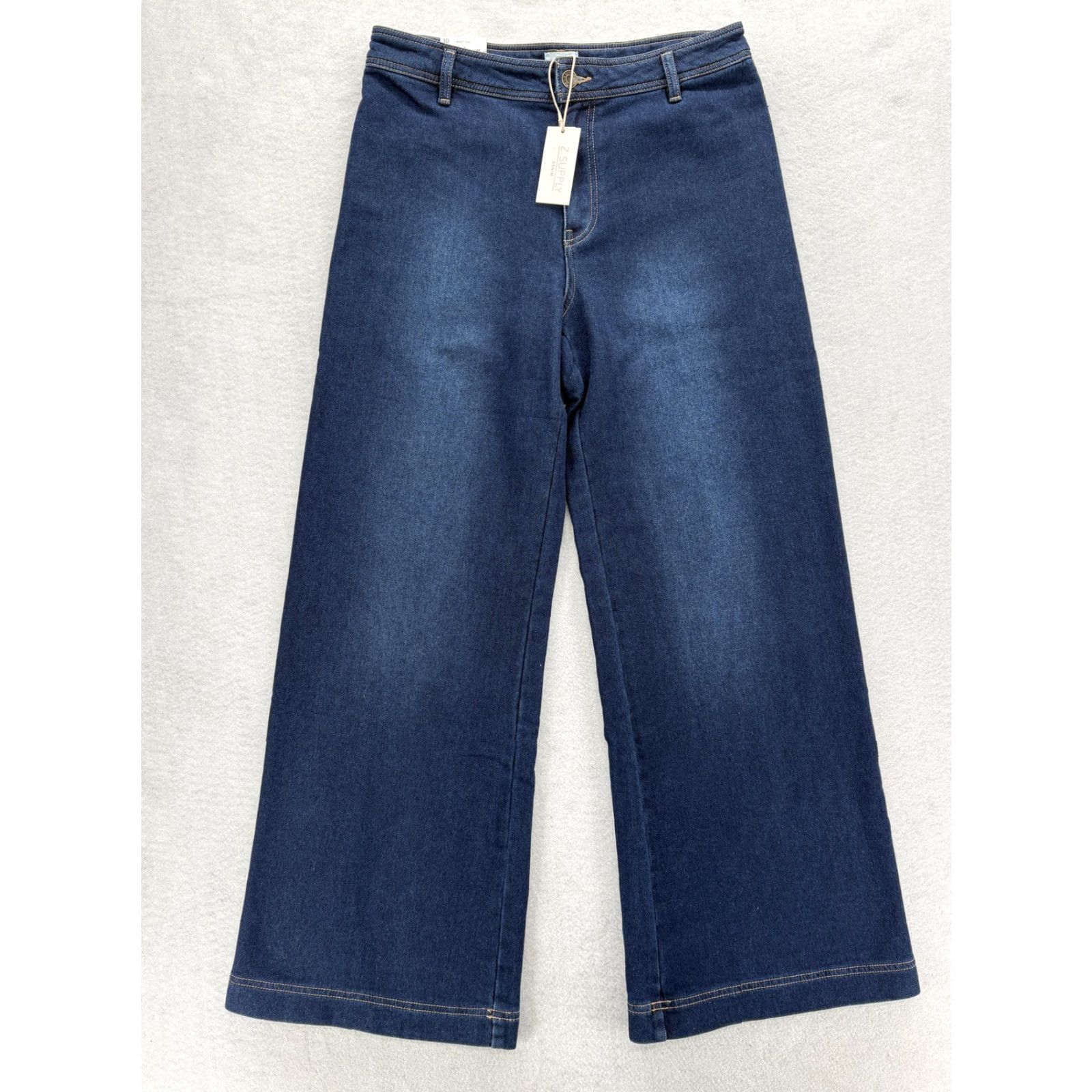 Z Supply Z Supply Rilyn High Rise Wide Leg Jeans Womens 30 Blue Dark Rinse Stretch Denim Size 30" / US 8 / IT 44 - 2 Thumbnail