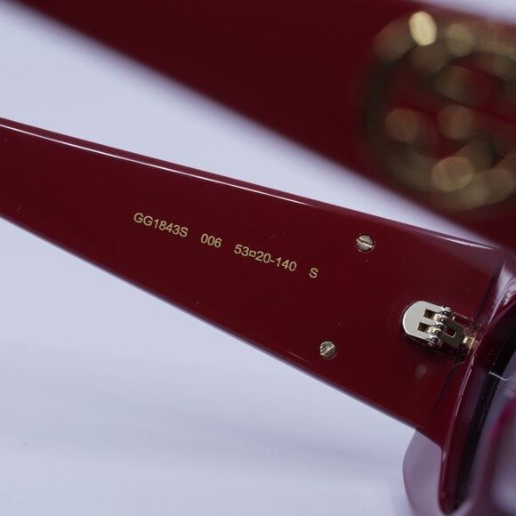 Gucci 🕶️ New Gucci GG1843S 006 Sunglasses - Shiny Black/Burgundy Size ONE SIZE - 7 Thumbnail
