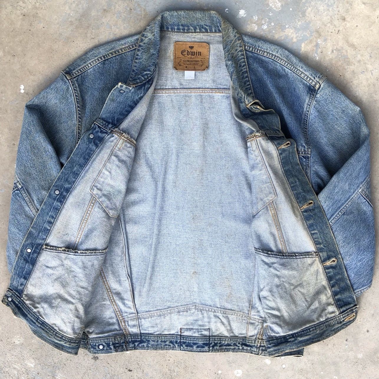 Edwin Vintage Edwin Men’s Embellished Denim Trucker Jacket Size US XXL / EU 58 / 5 - 14 Thumbnail