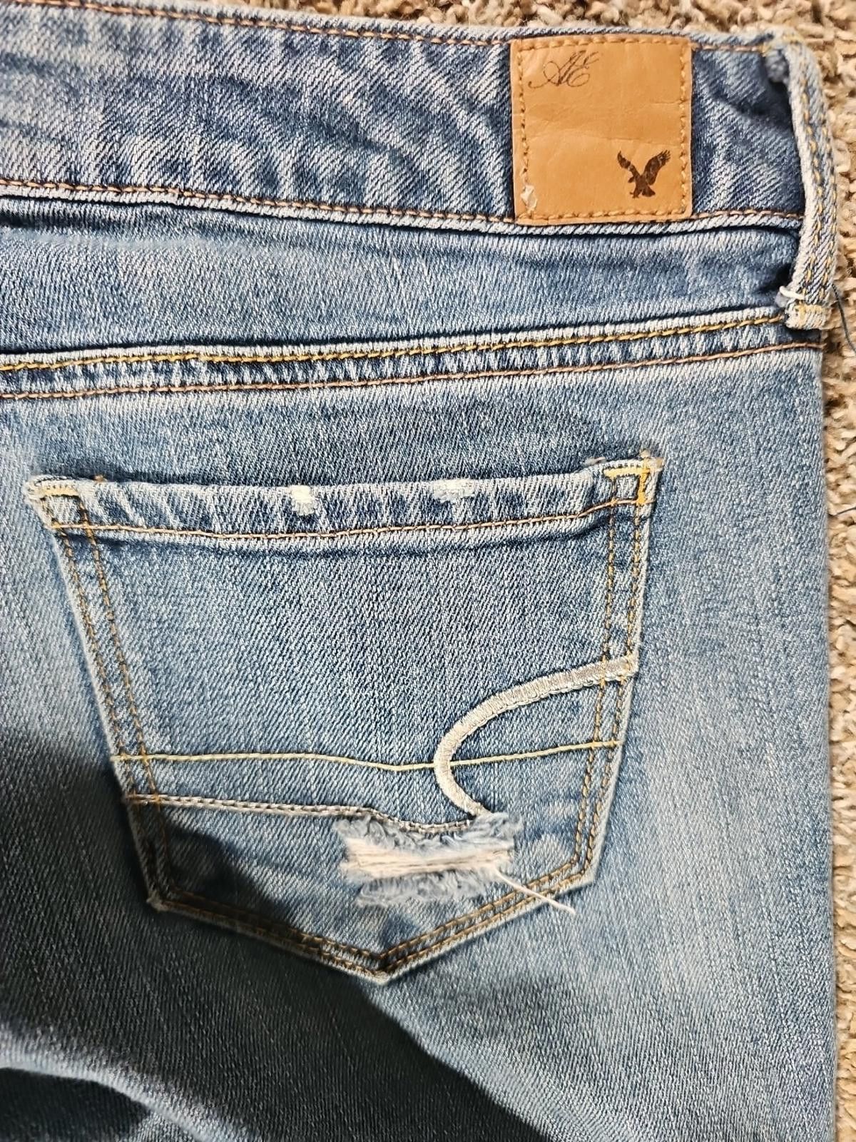 American Eagle Outfitters American Eagle 6 Stretch Skinny Destroyed Jeans Size 28" / US 6 / IT 42 - 8 Thumbnail