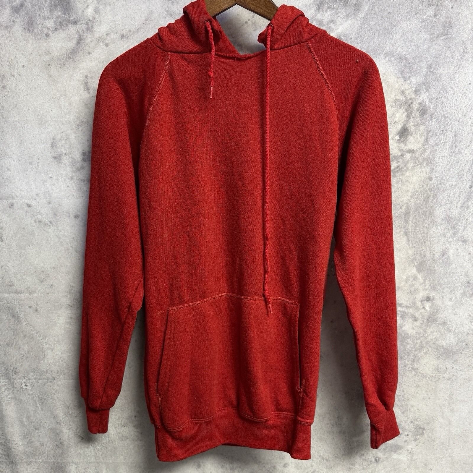 Vintage Vintage 70s 80s Sweat Hoodie Adult S/M Red Sweatshirt Size US M / EU 48-50 / 2 - 1 Thumbnail