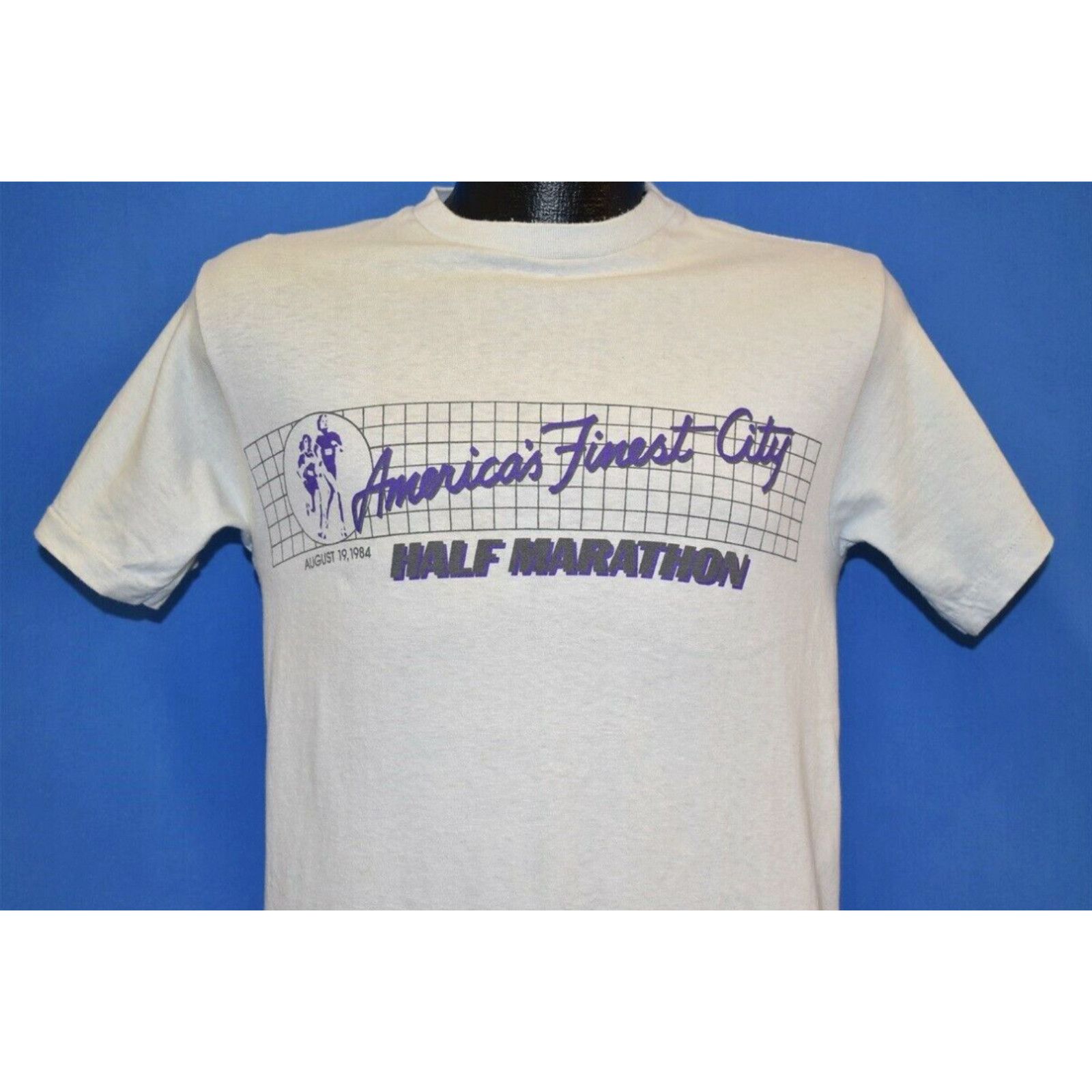 Image of Vintage 80's Nike America's Finest City Half Marathon 1984 San Diego T-Shirt S in White (Size Small