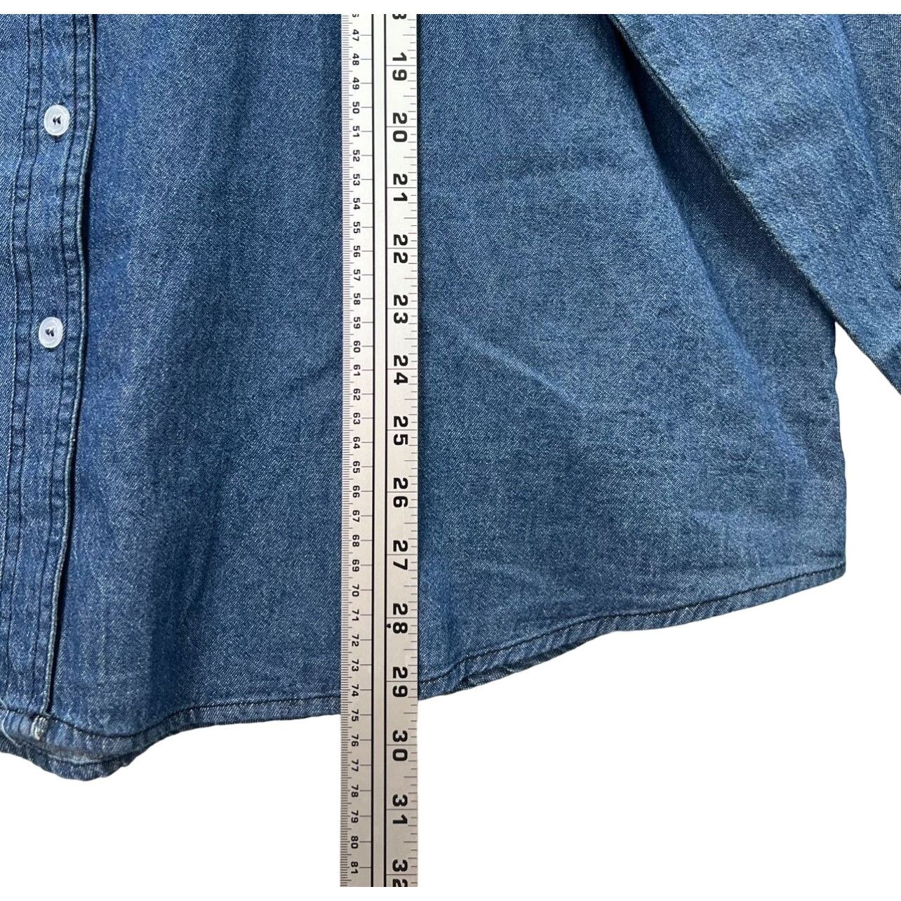 rue21 Rue 21 - Women's Chambray Long Sleeve Button Down Shirt With Size XXL / US 16-18 / IT 52-54 - 6 Thumbnail
