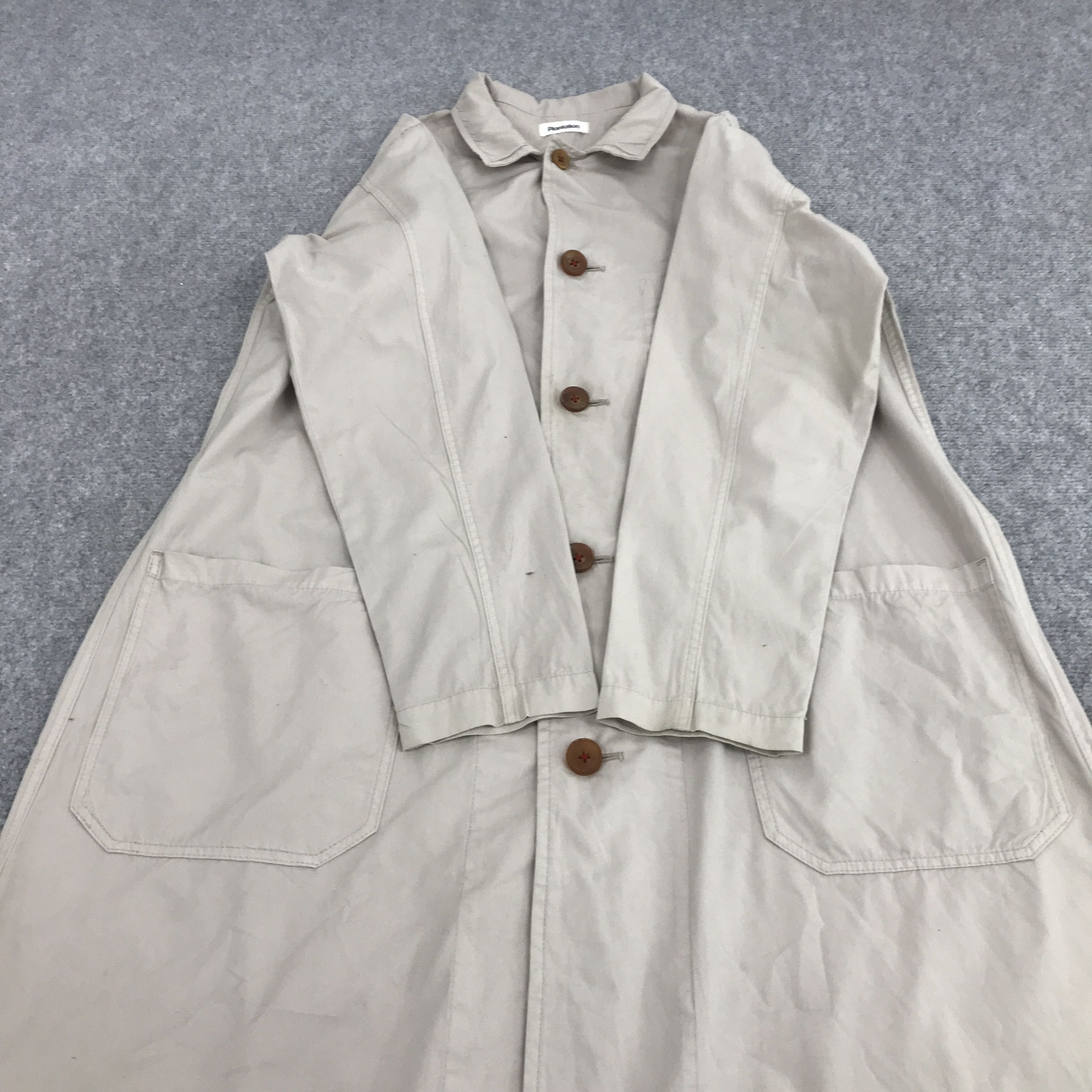 Designer × Issey Miyake × Japanese Brand PLANTATION BY ISSEY MIYAKE BUTTON LONG COAT JACKET Size US M / EU 48-50 / 2 - 8 Thumbnail