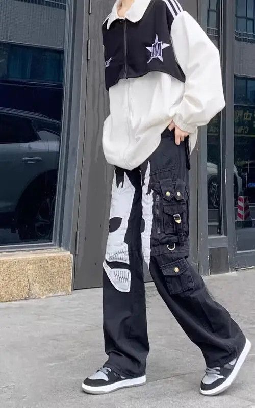 VIBE Retro patchwork skull patch embroidered rare cargo trousers Size US 34 / EU 50 - 4 Thumbnail