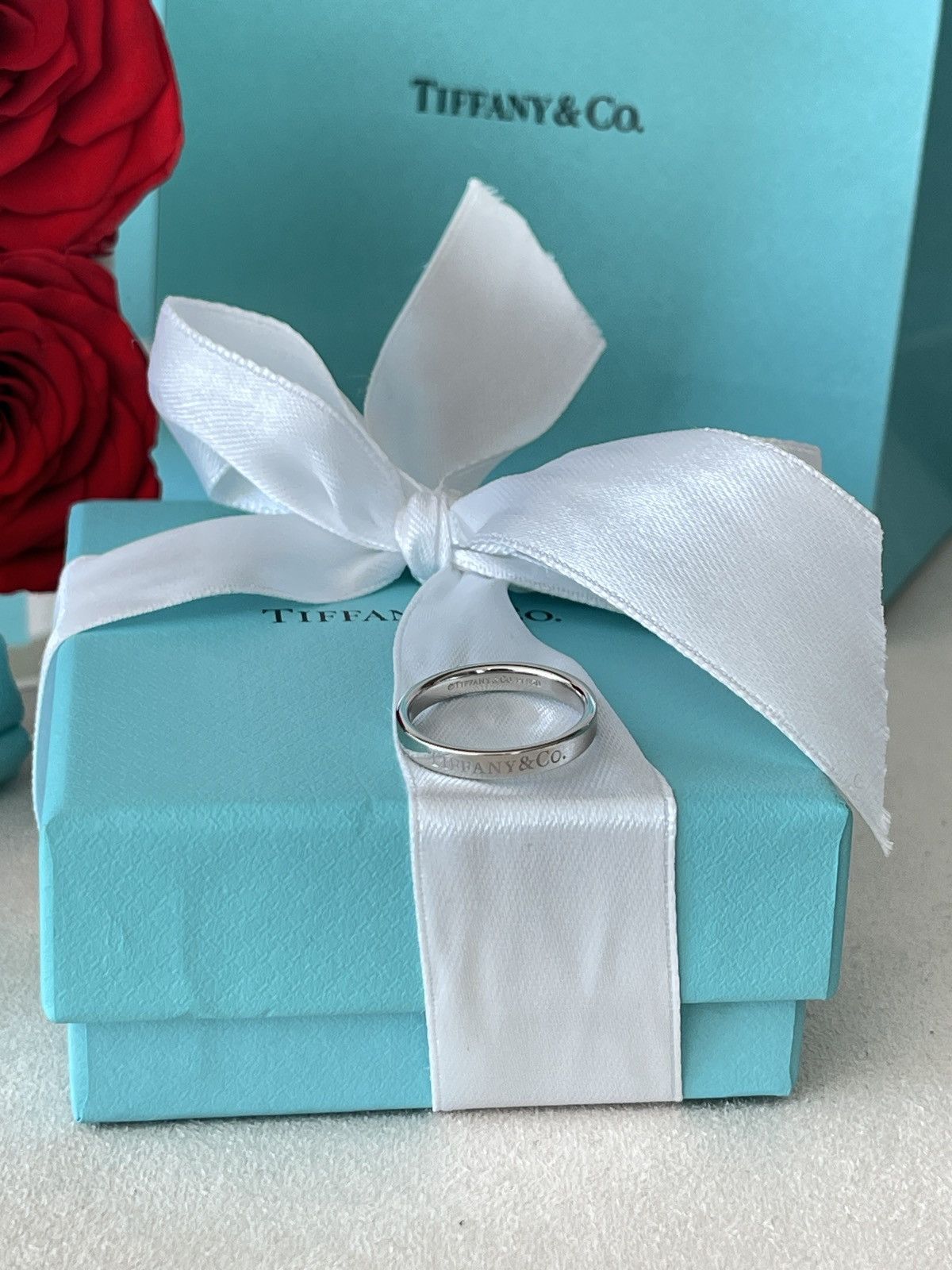 Tiffany & Co. ️ Tiffany & Co. Flat Band Ring in Platinum 6.75 NEW $1500 Size ONE SIZE - 14 Thumbnail