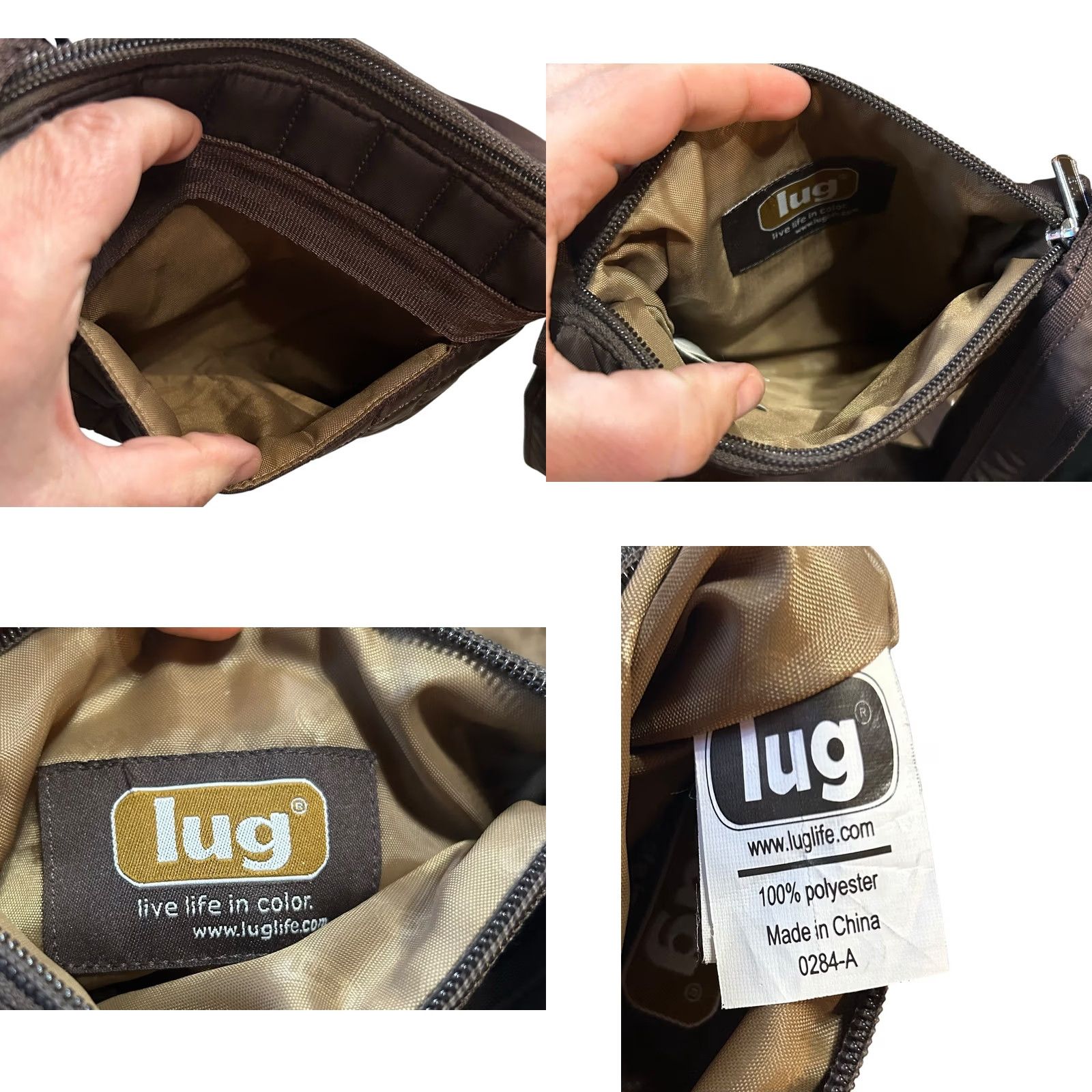Vintage LUG Skipper Crossbody Bag Brown Quilted Lightweight Travel Water Pocket Size ONE SIZE - 10 Thumbnail