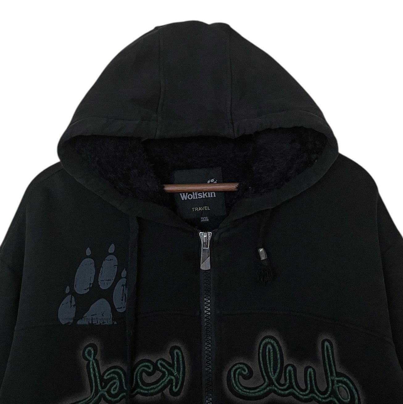 Jack Wolfskin × Vintage Vintage Brand Jack Wolfskin Big Logo Fur Hoodie 2000s Size US XXL / EU 58 / 5 - 3 Thumbnail