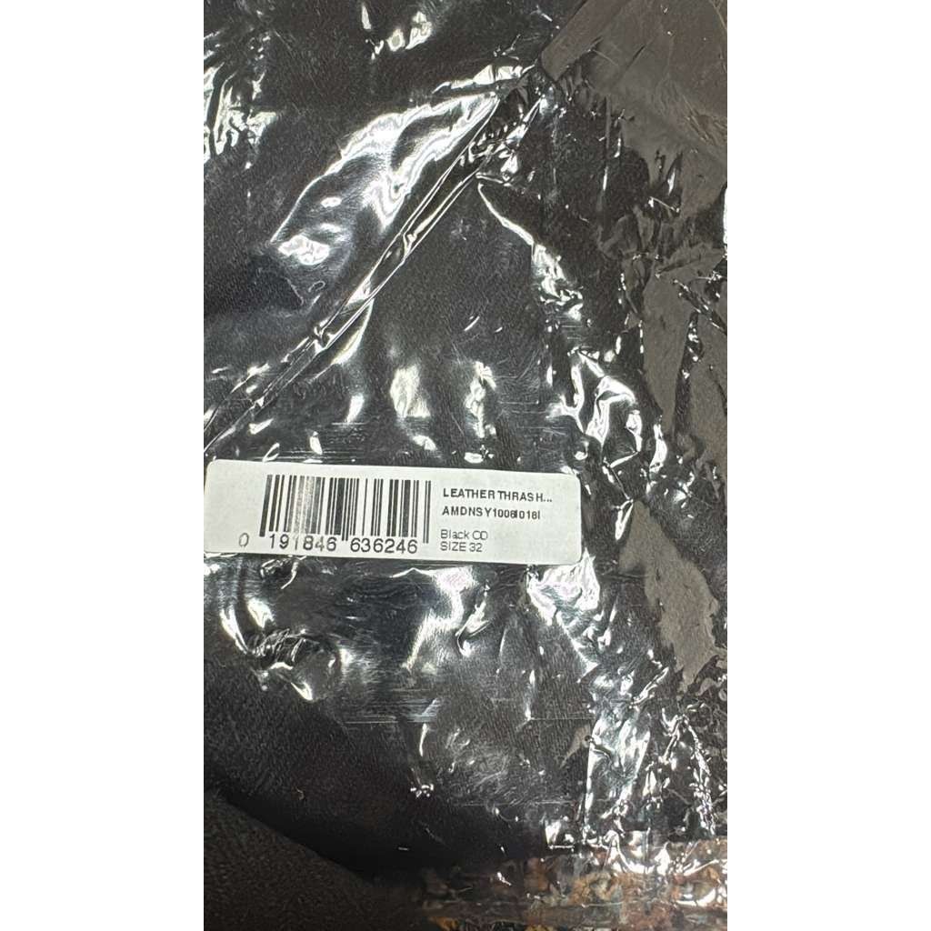 Amiri o1rshd1 Leather Thrasher Jeans in Black Size US 32 / EU 48 - 19 Thumbnail