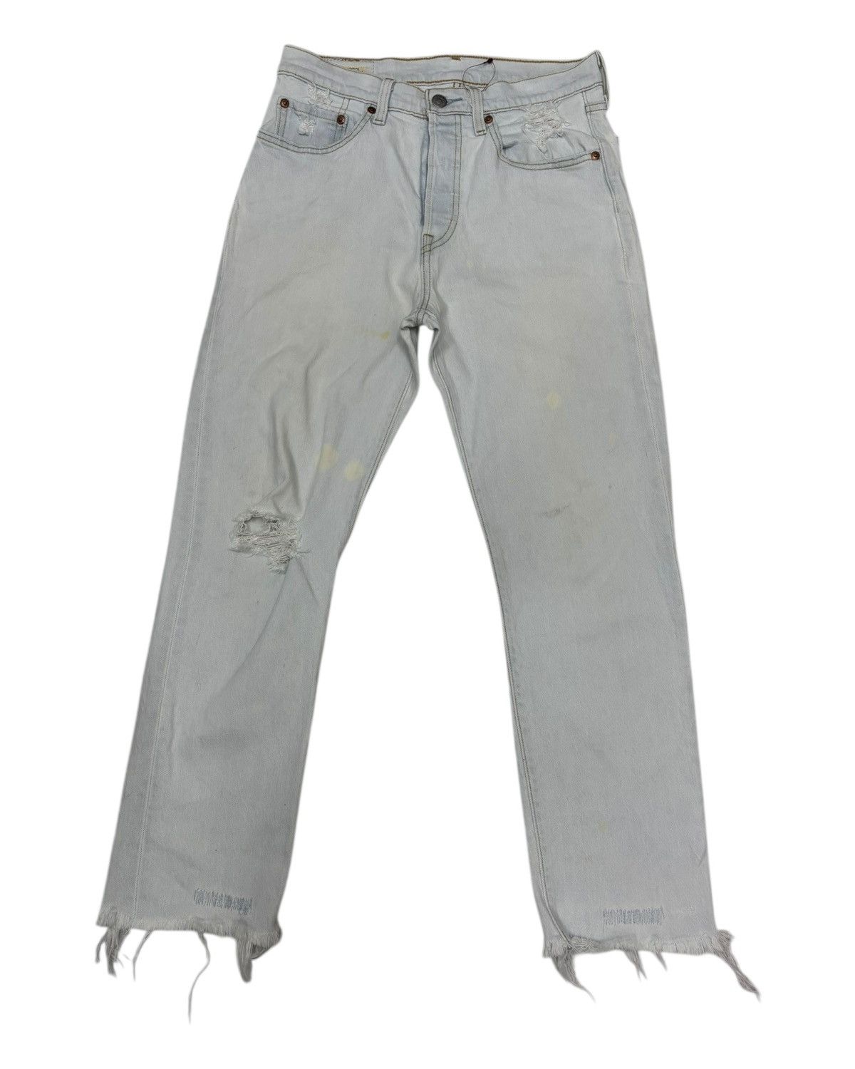 Kapital × Levi's Levis 501 Big E Y2K Straight Leg Cut Distressed Denim Jeans Size US 28 / EU 44 - 7 Thumbnail