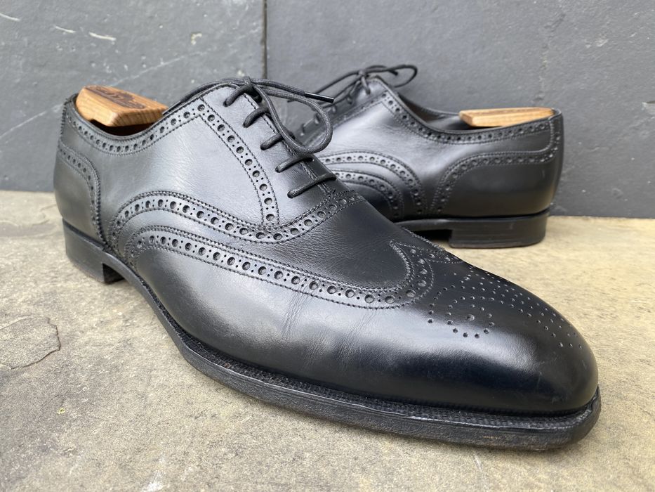 Crockett & Jones Crockett & Jones 'Clifford' Black Handgrade Wing Tip ...