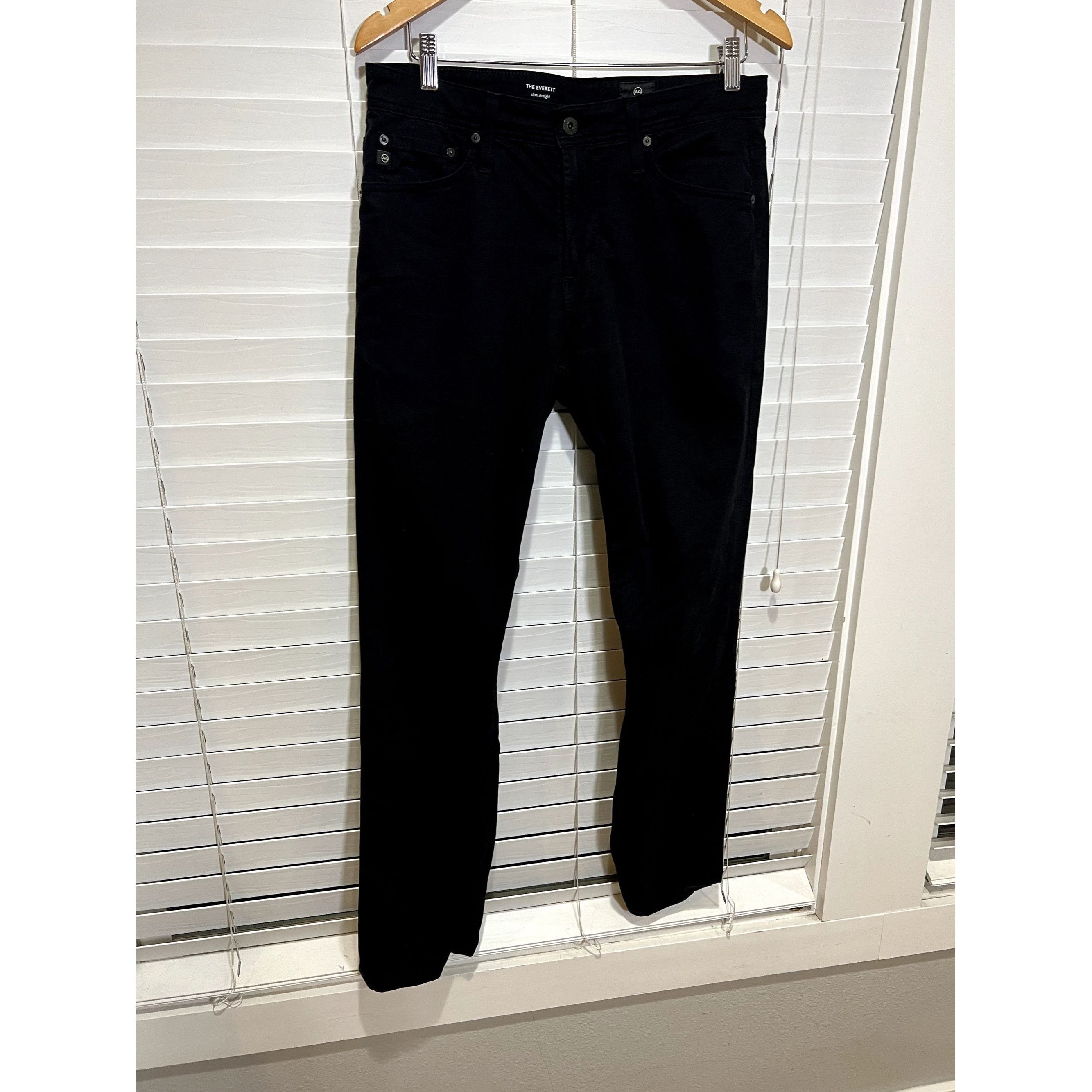 ADRIANO GOLDSCHMIED Mens Black Slim Fit Cotton Blend Pants