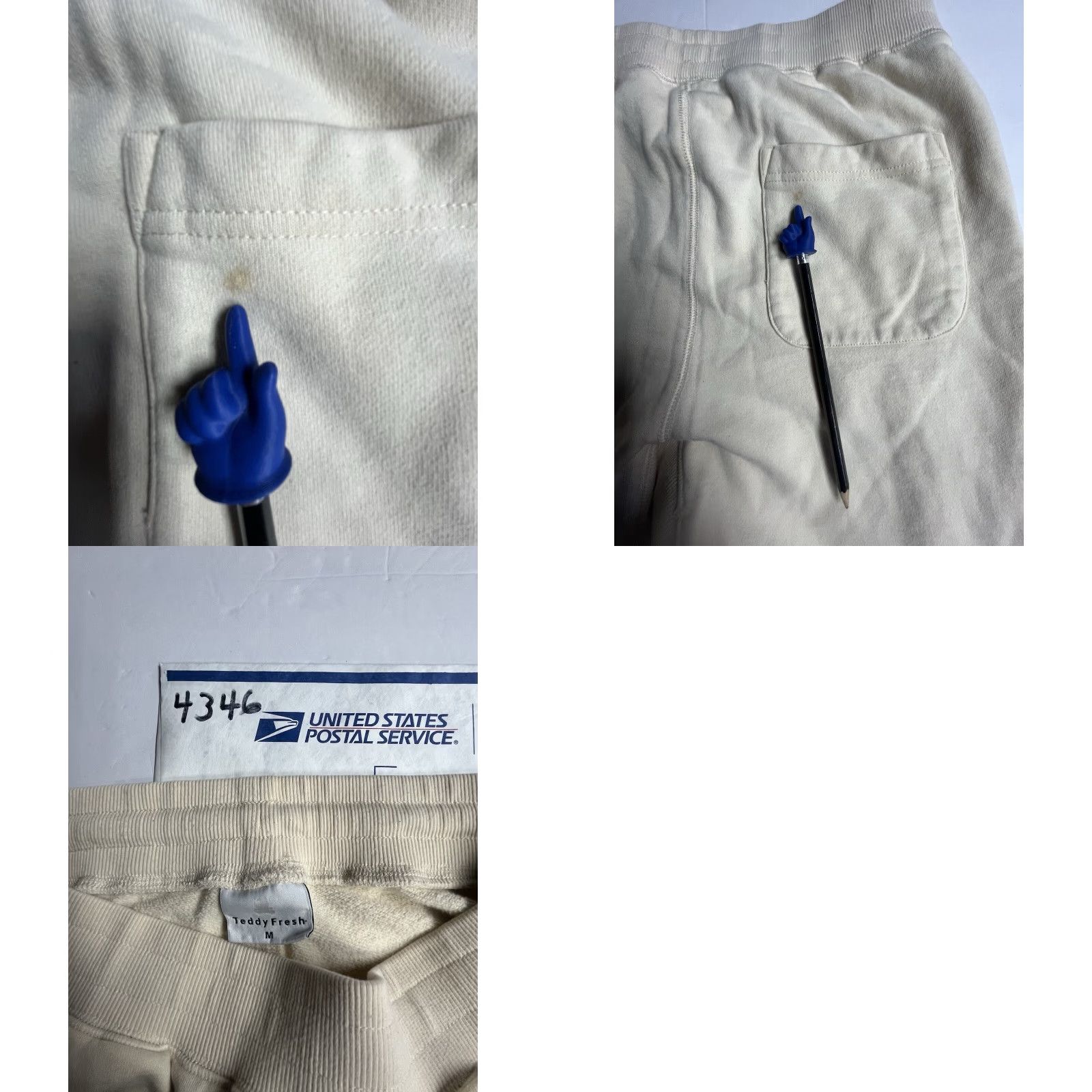 Teddy Fresh Teddy Fresh Sweatpants Women's M Beige 100% Cotton Tapered Leg Drawstring Activewear Casual Comfortable Elastic Waist Regular Fit Modern Classic Style Size 32" / US 10 / IT 46 - 9 Thumbnail