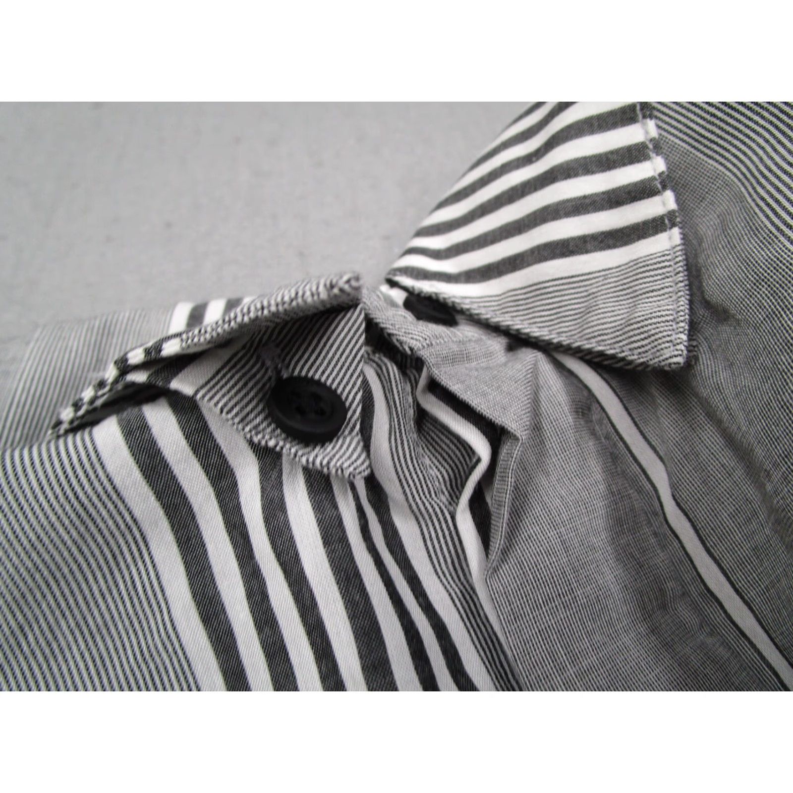 Rta RTA Shirt Mens XS Gray Striped Button-Up Long Sleeve Lightweight Classic Cotton/Viscose Blend Size US XS / EU 42 / 0 - 5 Thumbnail