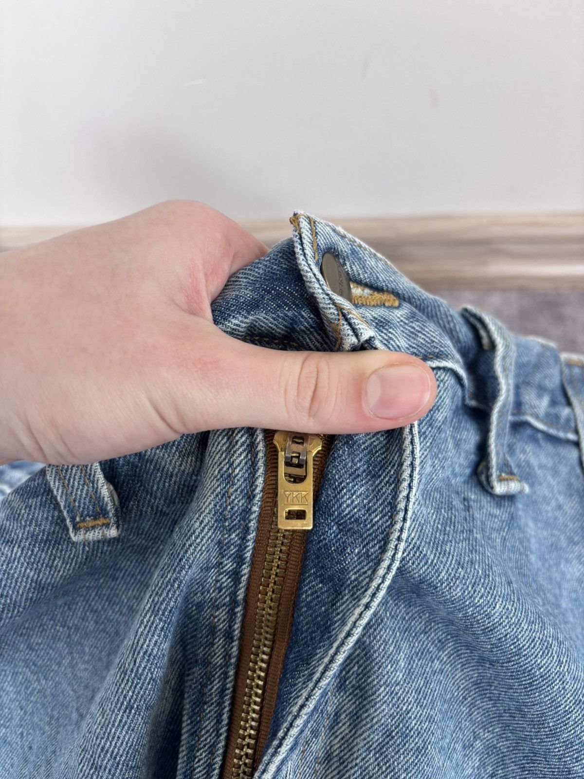 Carhartt Vintage Carhartt Men’s Denim Jeans Baggy Straight Light Blue Size US 44 / EU 60 - 13 Thumbnail