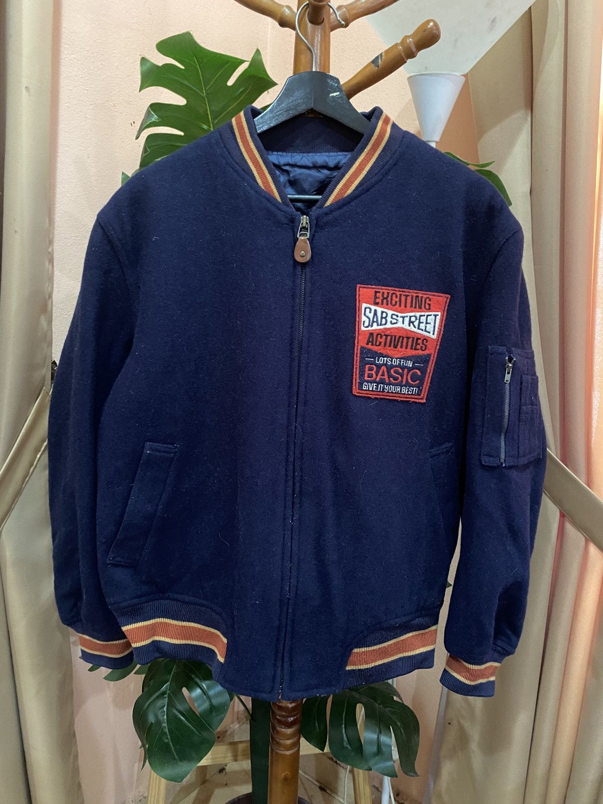 Japanese Brand Vintage SAB STREET Navy Bomber Jacket Japan Streetwear Style Size US M / EU 48-50 / 2 - 4 Thumbnail
