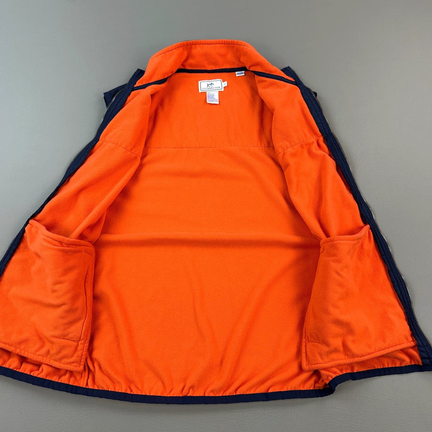 Southern Tide Southern Tide Vest Mens Medium Orange Blue Full Zip Outdoor Golf Preppy Shirt Size US M / EU 48-50 / 2 - 3 Thumbnail