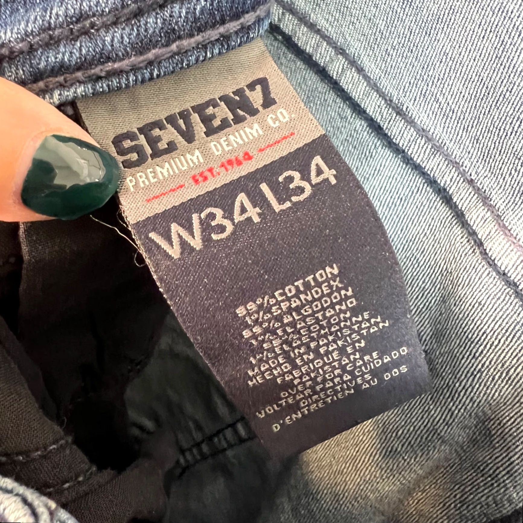 Vintage Seven7 Jeans Mens Size 34 Slim Denim Blue Stretch Tapered 5-Pocket Design Regular Inseam 33 Vintage No Size US 34 / EU 50 - 5 Thumbnail