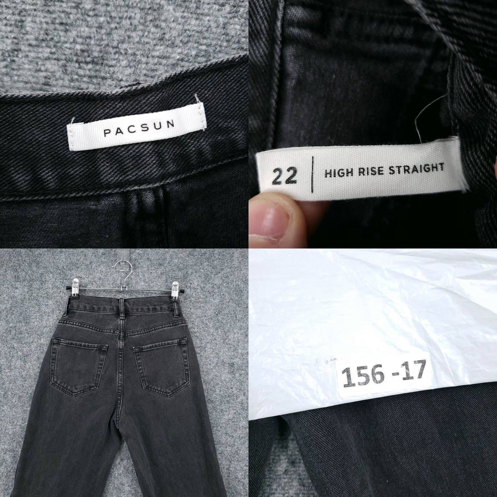 Pacsun PacSun Jeans Womens 22 Black High Rise Straight Leg Button Fly Dark Wash Denim Jeans Size 40" / US 18 - 8 Thumbnail