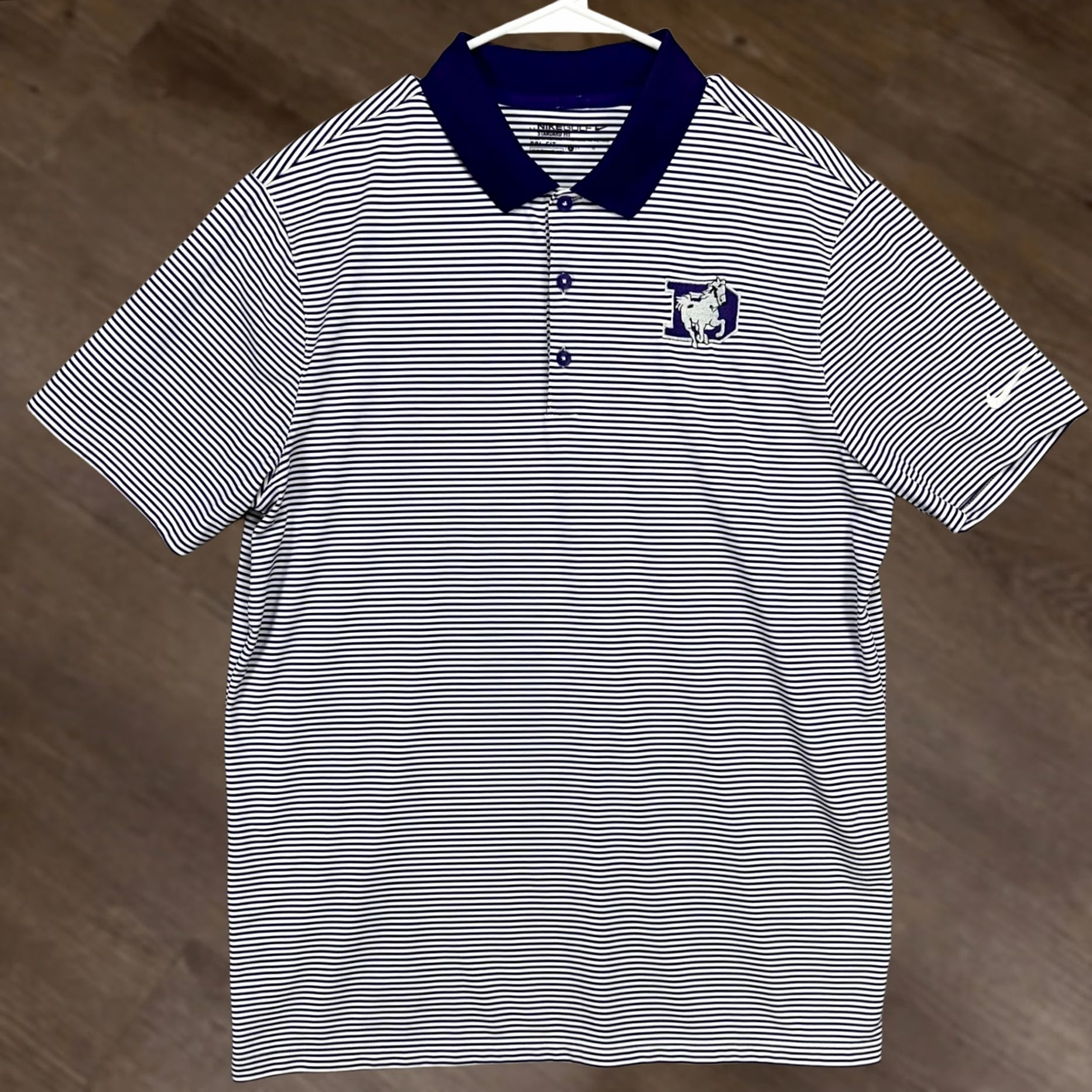 Nike Nike Golf Polo Shirt Mens Large Dri-Fit Purple White Striped Rugby Performance Size US L / EU 52-54 / 3 - 1 Thumbnail