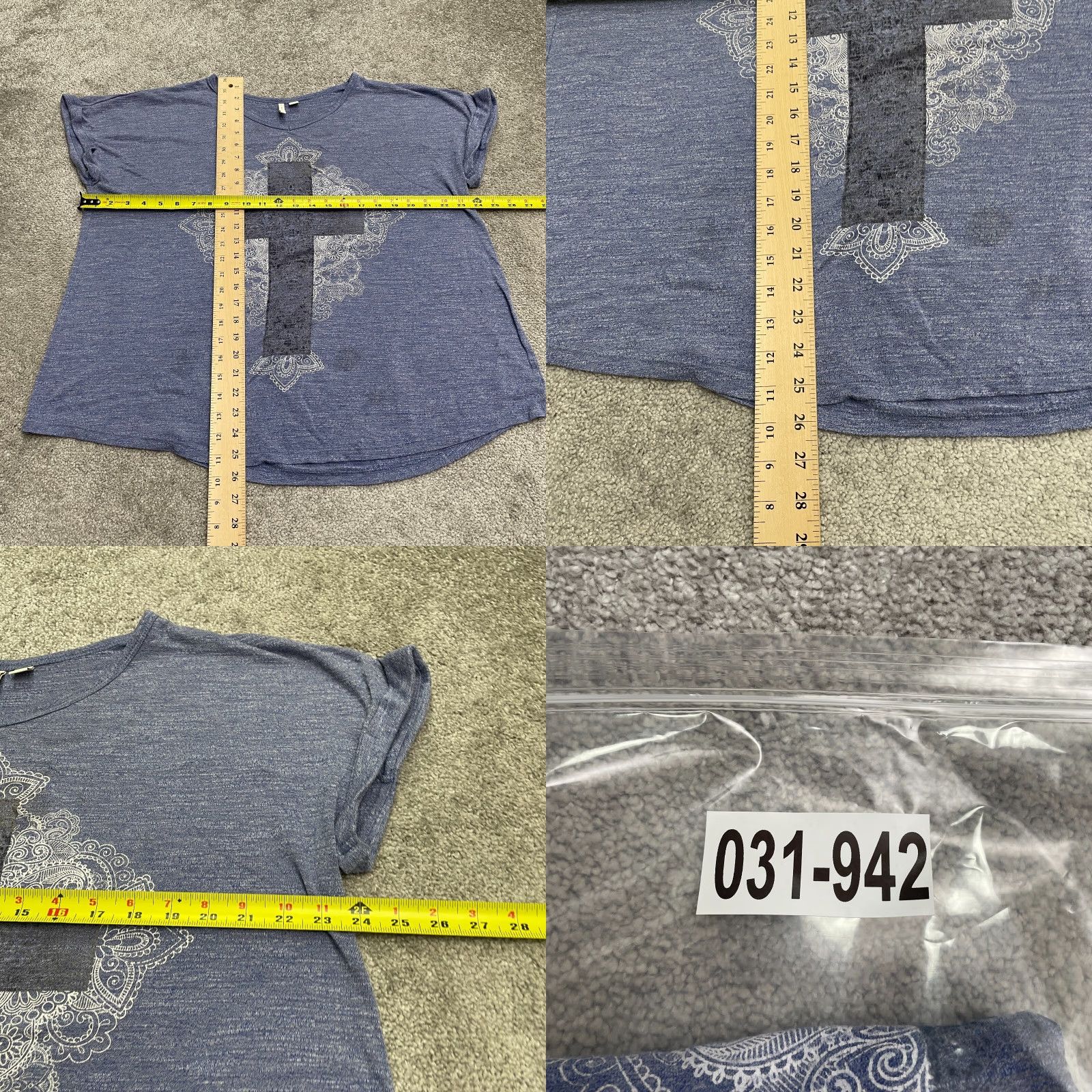 Vintage **Womens Plus Size Blue V-Neck Casual T-Shirt Cato** User: **Blue V-Neck Casual T-Shirt - Womens Plus Size Cato** Size XL / US 12-14 / IT 48-50 - 9 Thumbnail