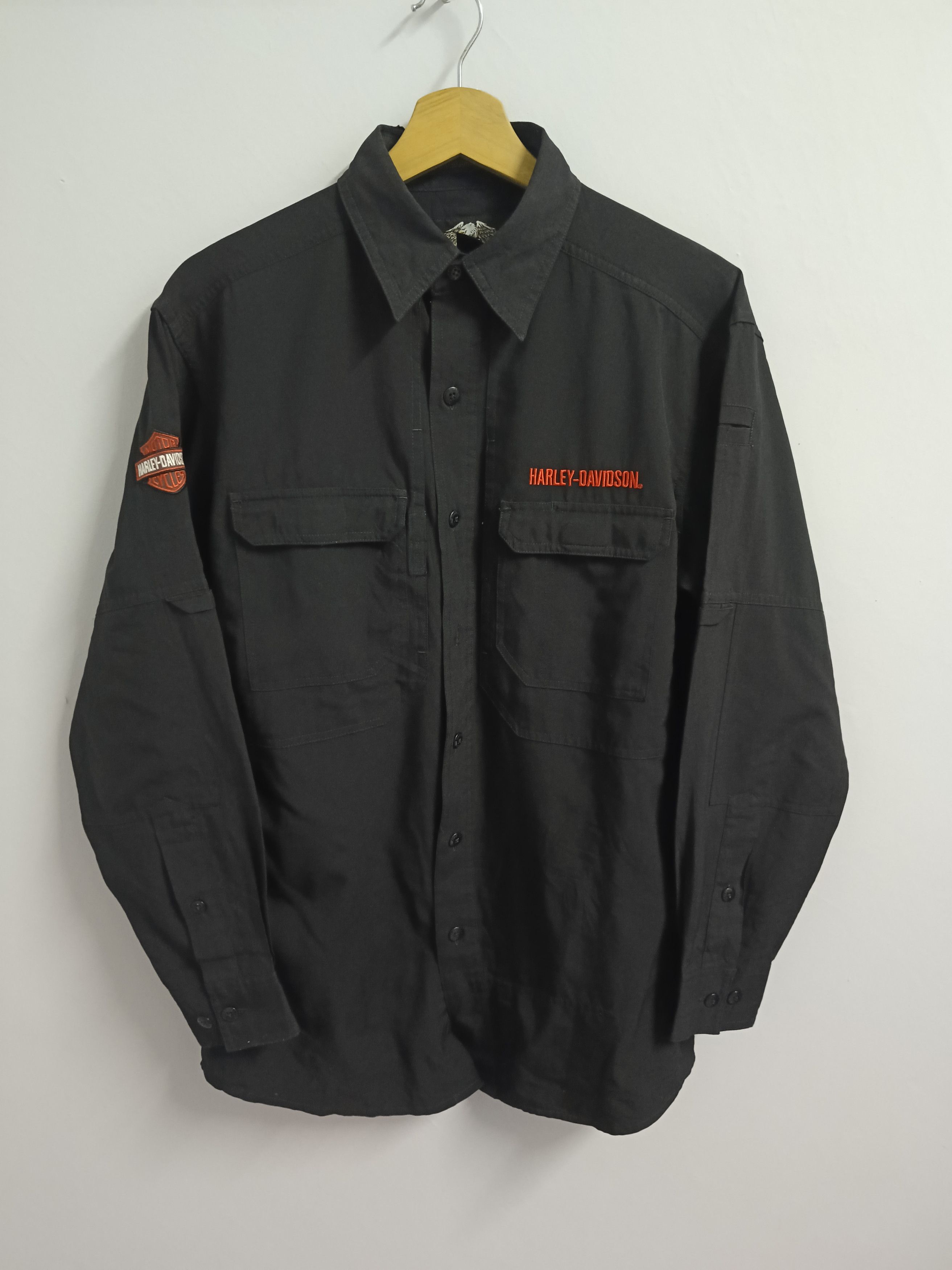 Harley Davidson × Vintage VINTAGE 2000s SICK HARLEY DAVIDSON LONG SLEEVE BUTTON UP Size US M / EU 48-50 / 2 - 1 Thumbnail