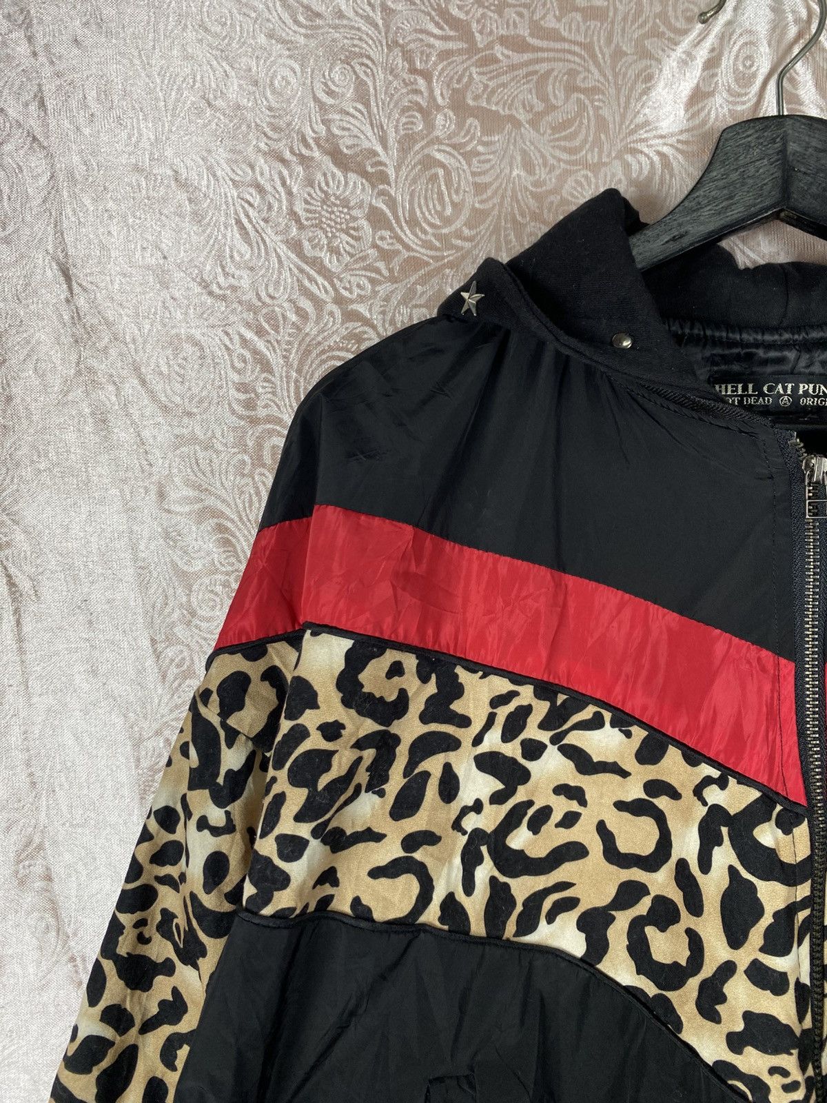 Japanese Brand Vintage Hell Cat Punks Ricca Leopard Panel Hooded Punk Jacke Size ONE SIZE - 10 Thumbnail
