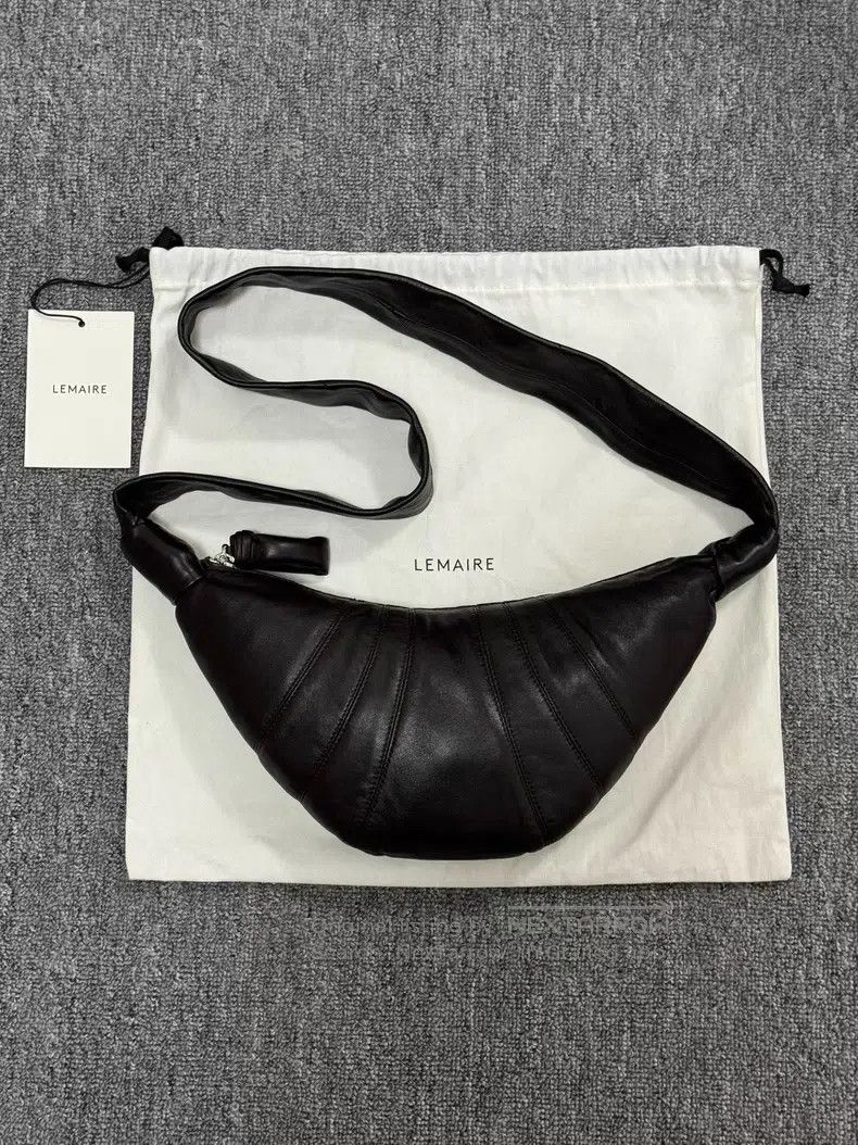 Lemaire LEMAIRE Dark chocolate brown sheepskin horn bag Size ONE SIZE - 1 Thumbnail