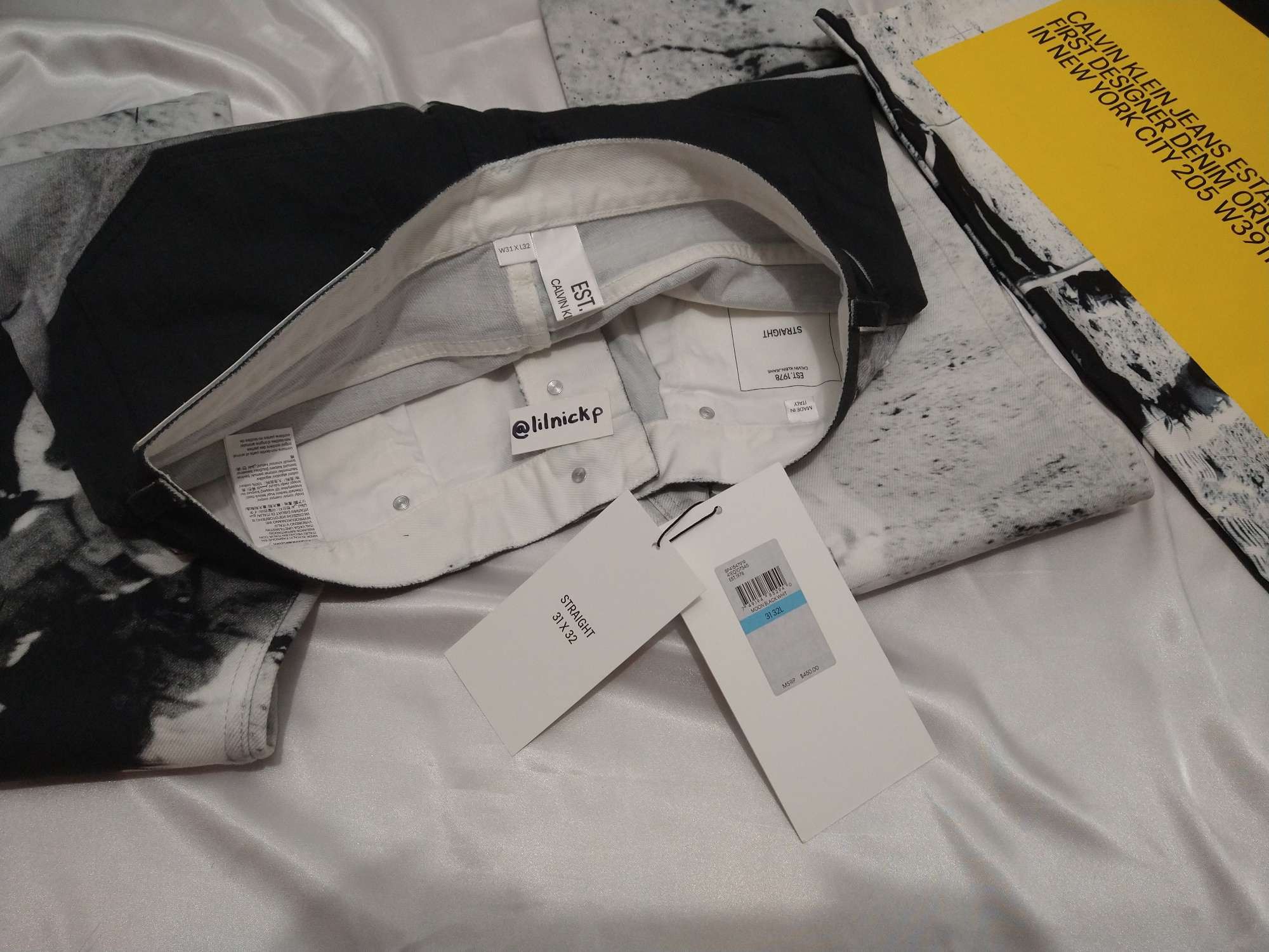 Calvin Klein 205W39NYC EST. 1978 Straight Leg Moon Landings Jeans Size US 31 - 3 Thumbnail
