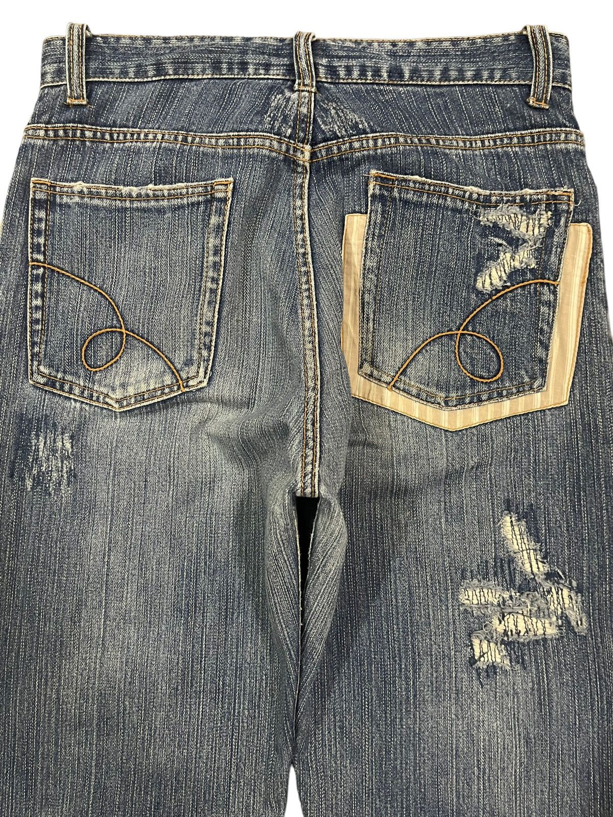 14th Addiction Vintage Japanese Brand Sashiko Distressed Baggy Jeans Size US 30 / EU 46 - 4 Thumbnail
