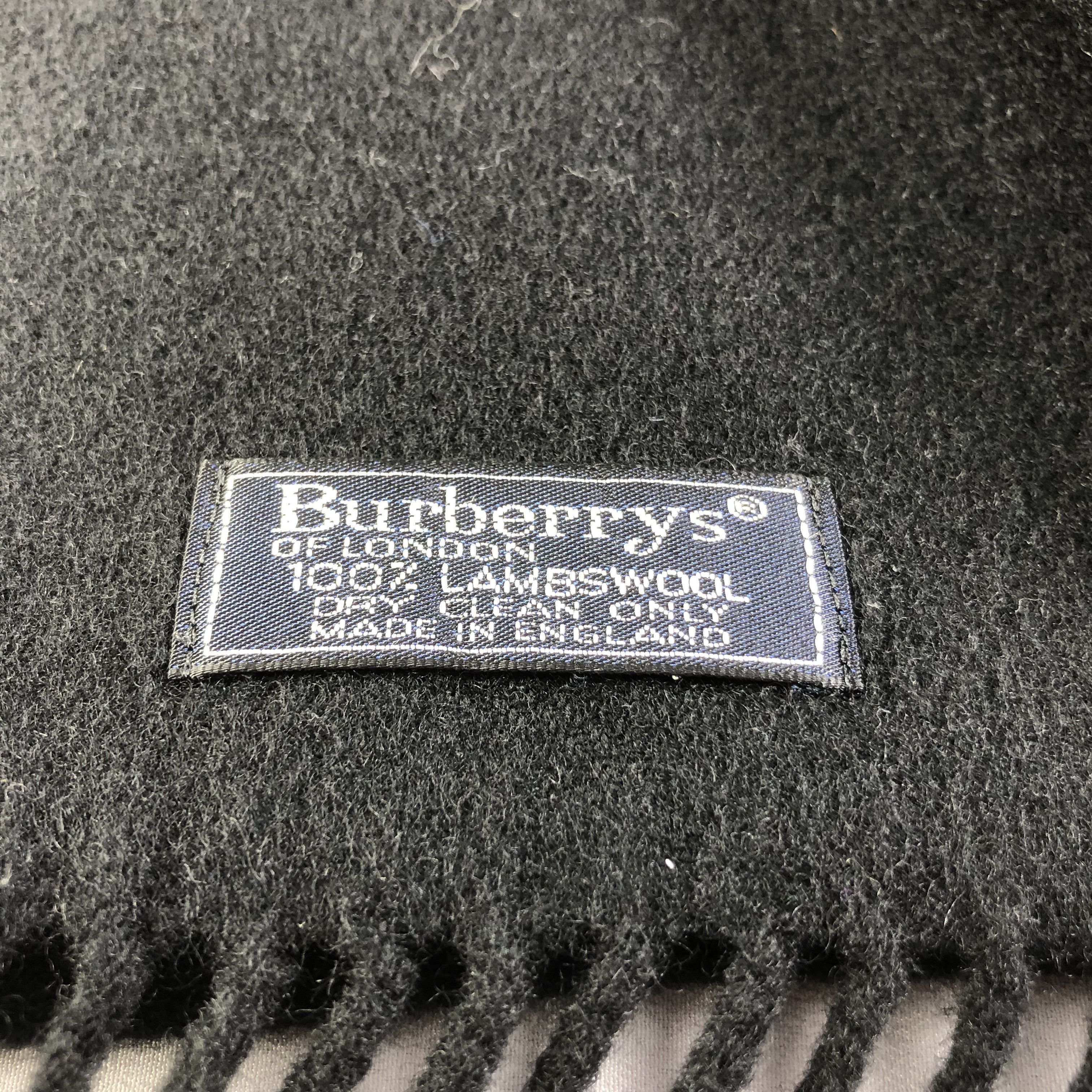 Burberry Burberrys Plain Black Wool Scarf Muffler V1650 Size ONE SIZE - 5 Thumbnail